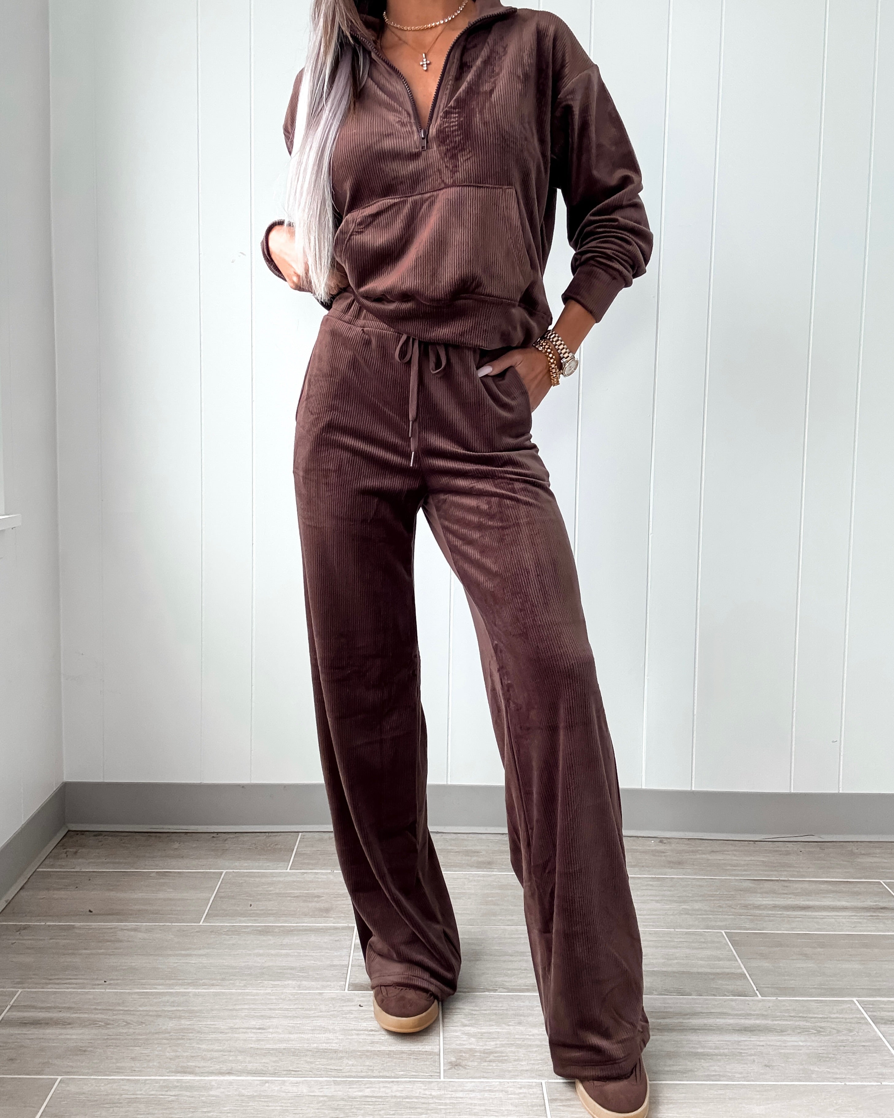 Cloud Nine Wide Leg Pants - Brown