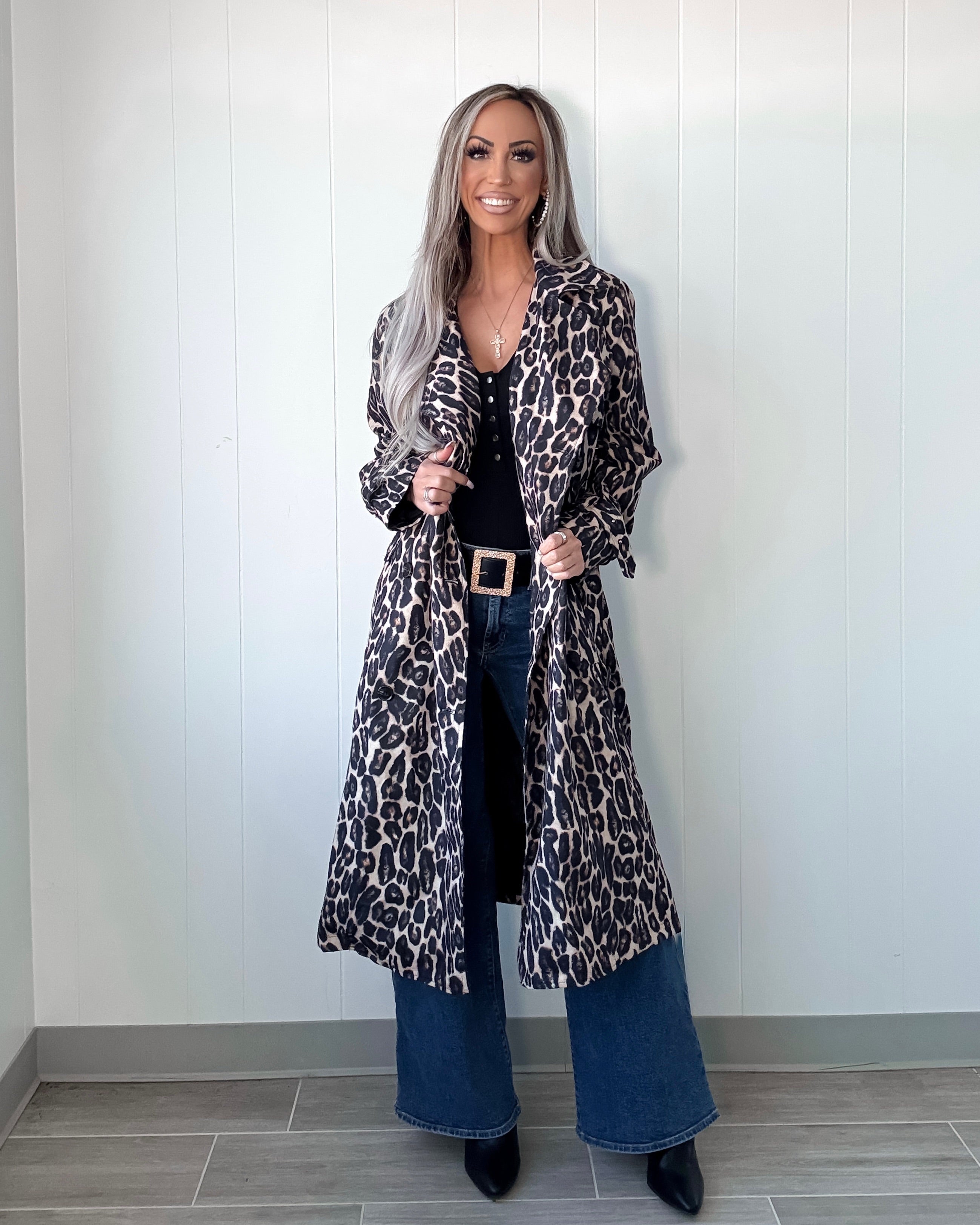 Runway Wild Leopard Trench Coat