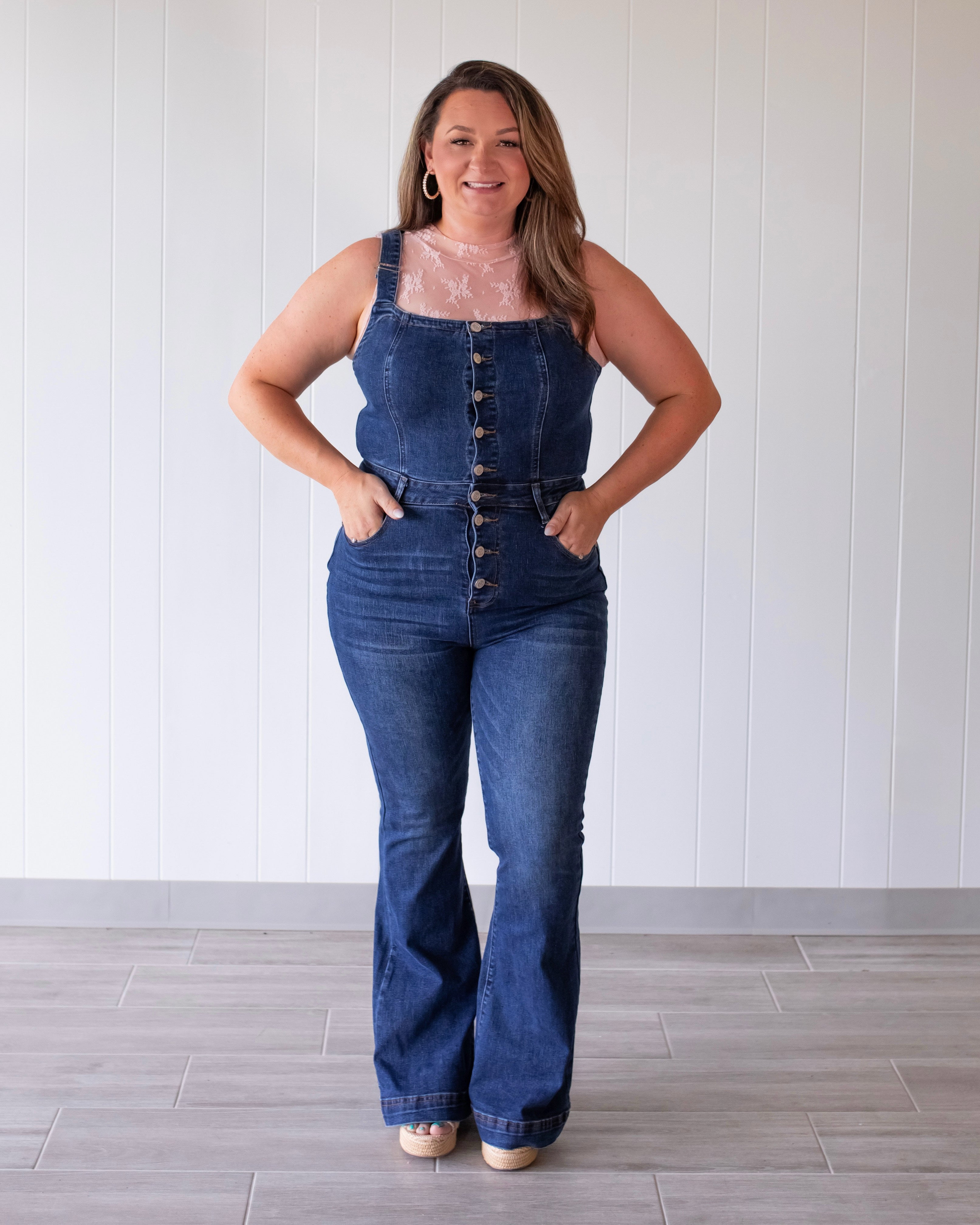Dallas Denim Flare Jumpsuit