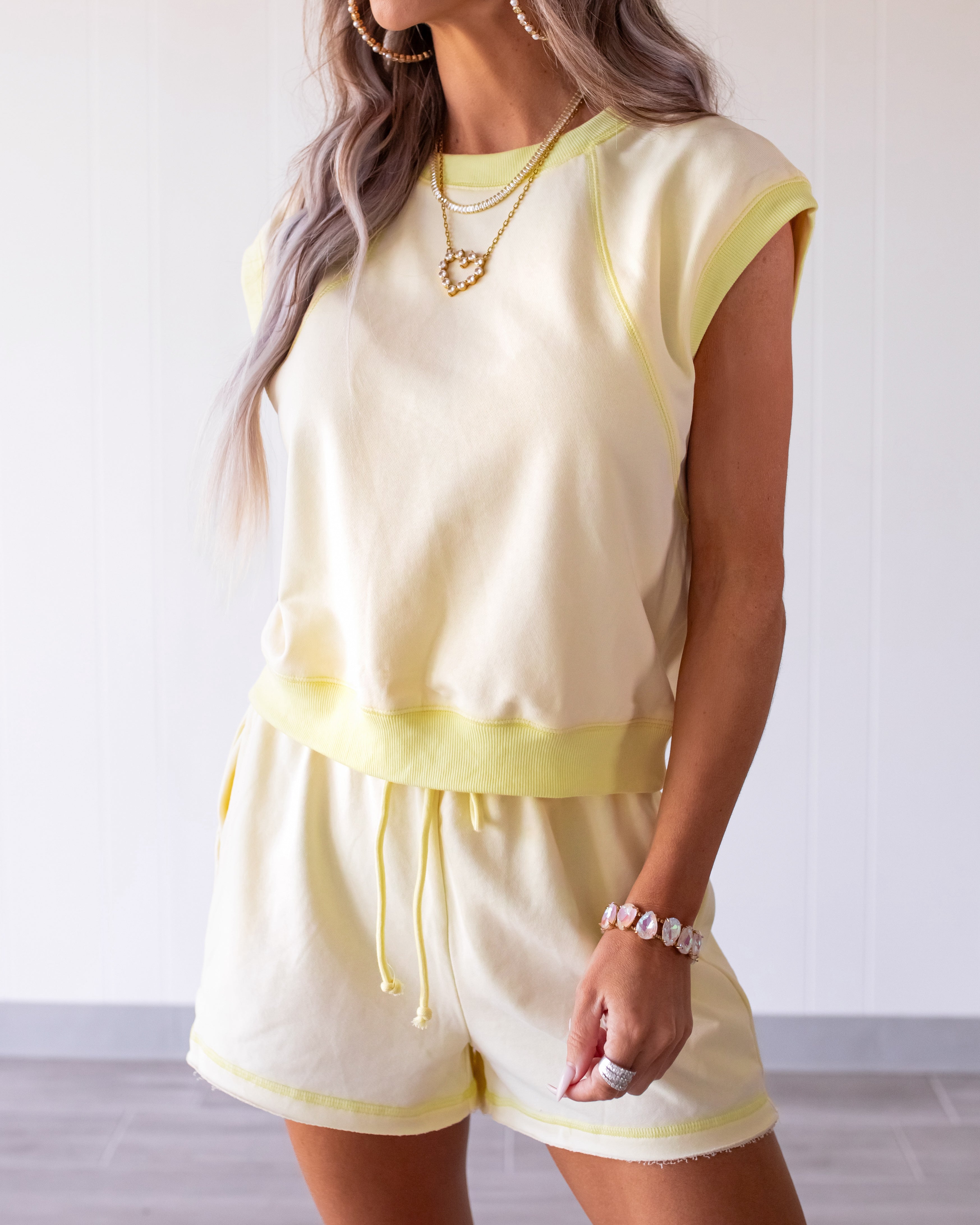 Yellow Skies Shorts Set