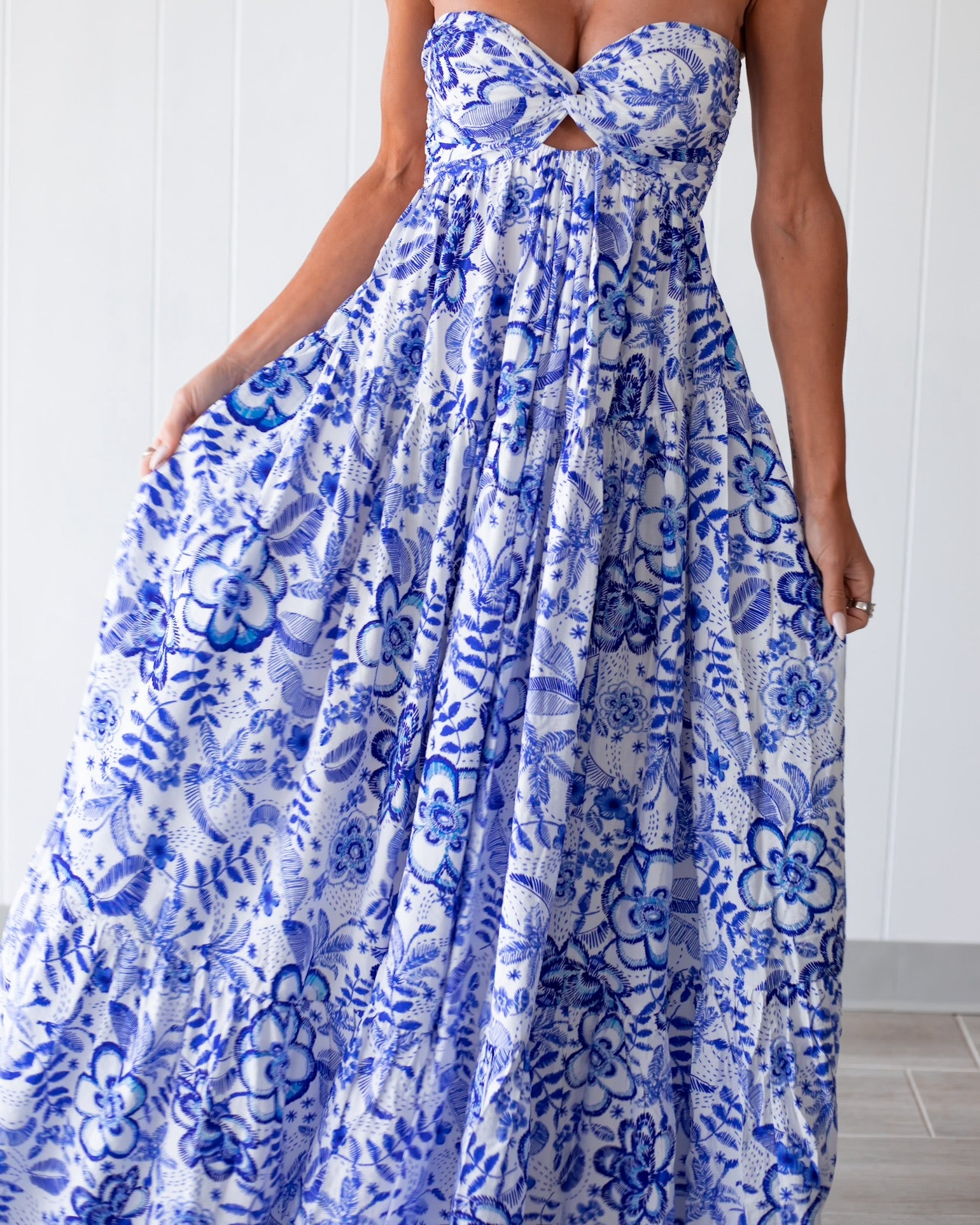 Azure Dream Maxi Floral Dress