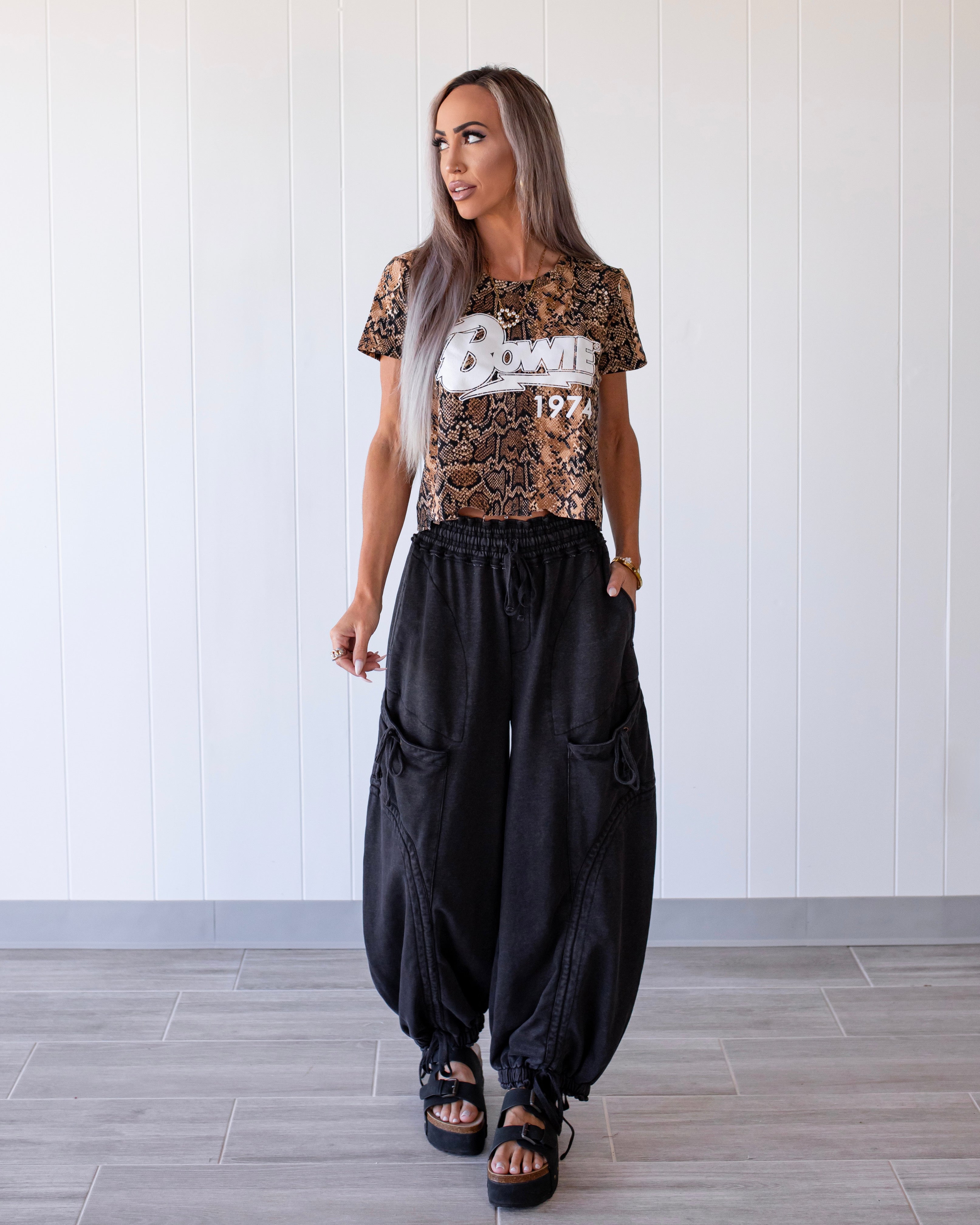 Rosie Balloon Tie Pants - Black