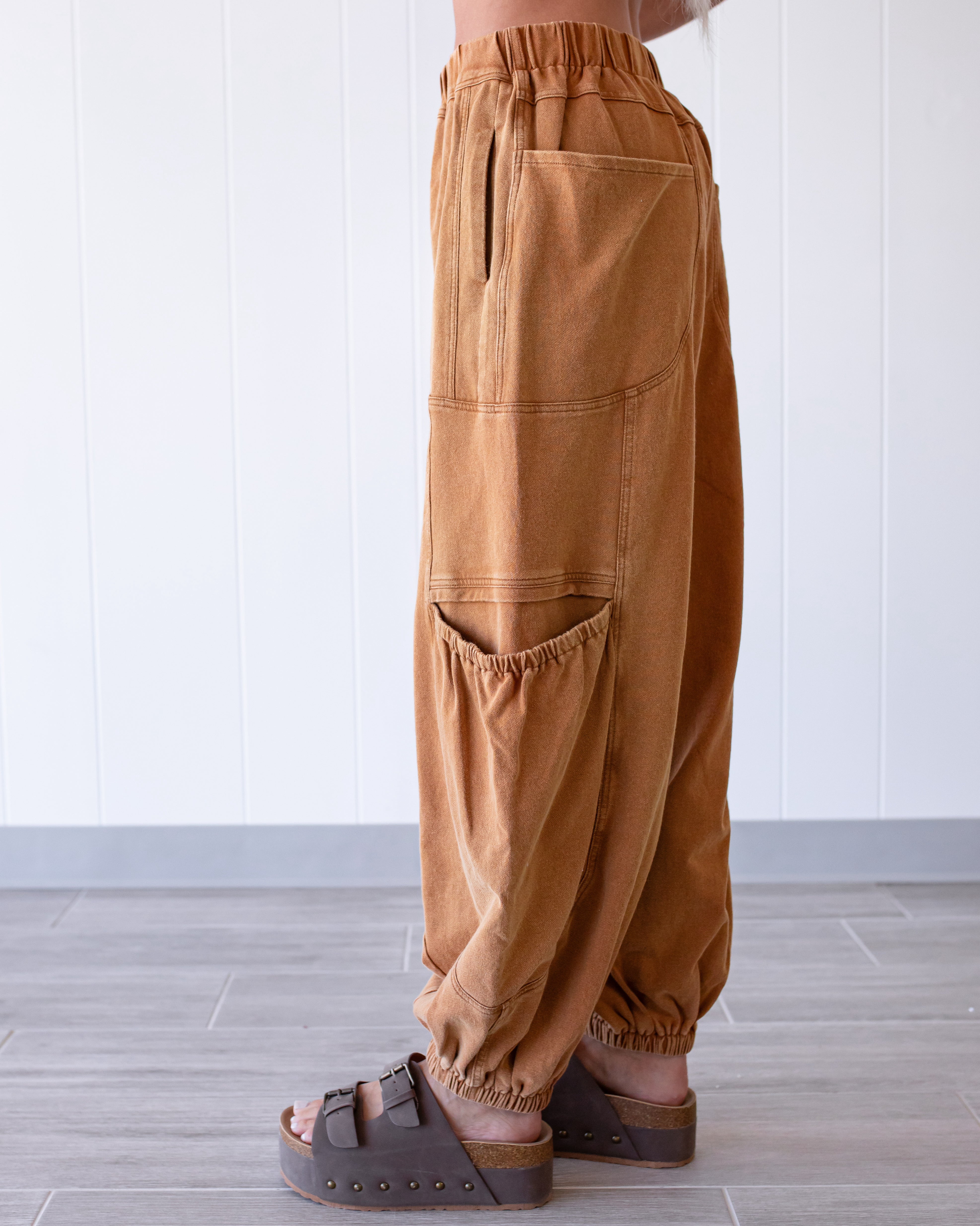 Golden Hour Terry Joggers - Wooden Camel