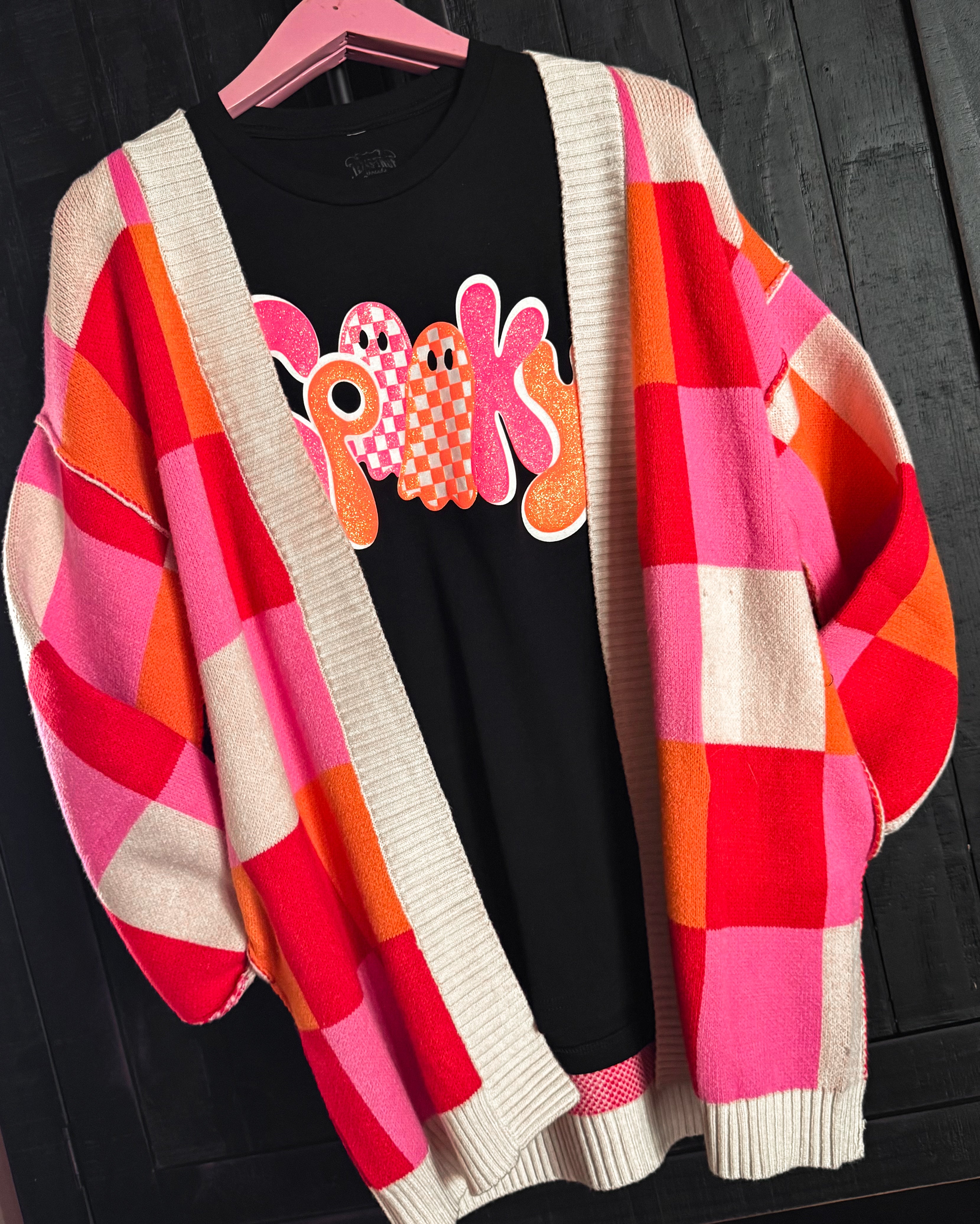 Spooky Glitter Puff Tee - Black