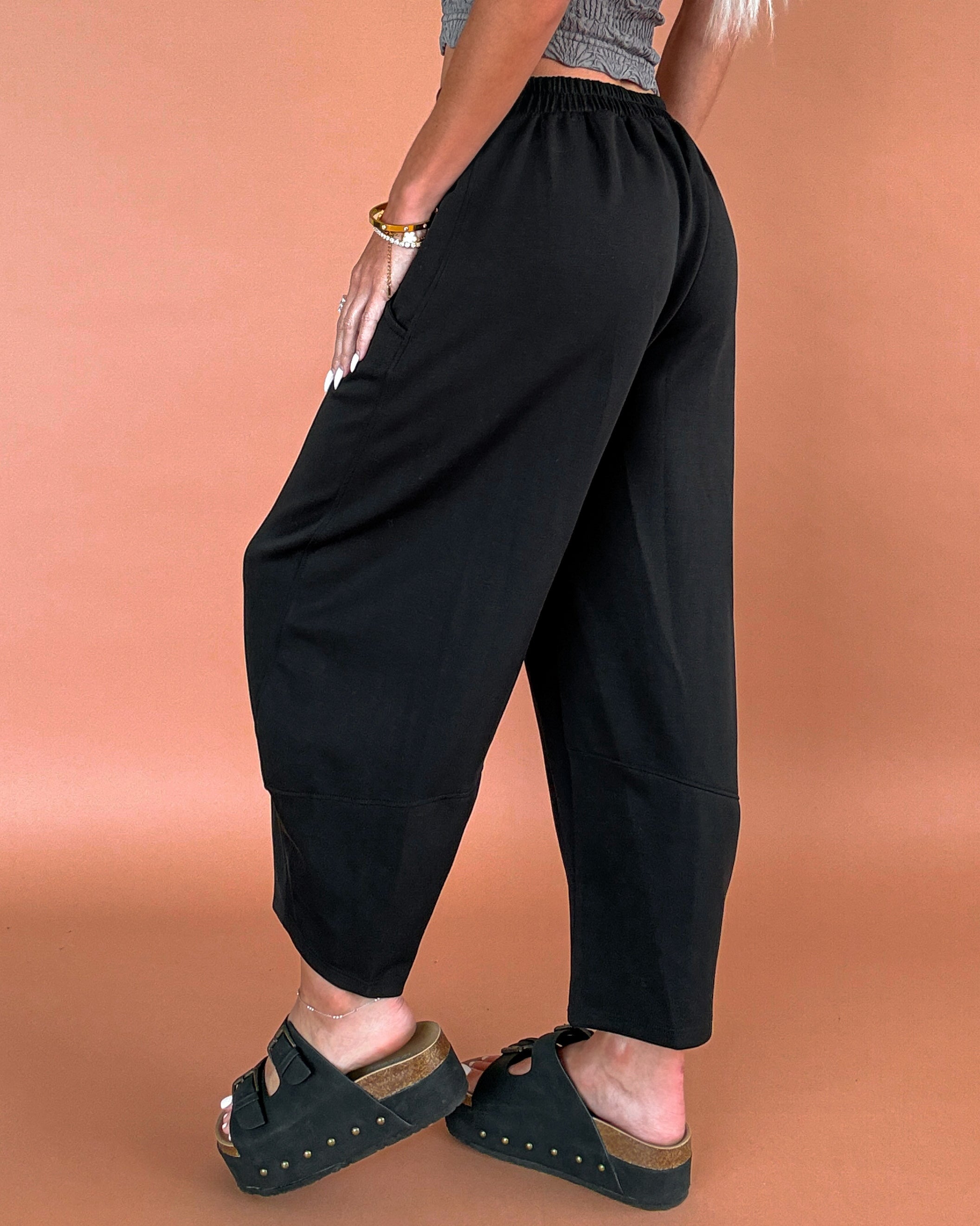 Midnight Current Scuba Barrel Pants - Black