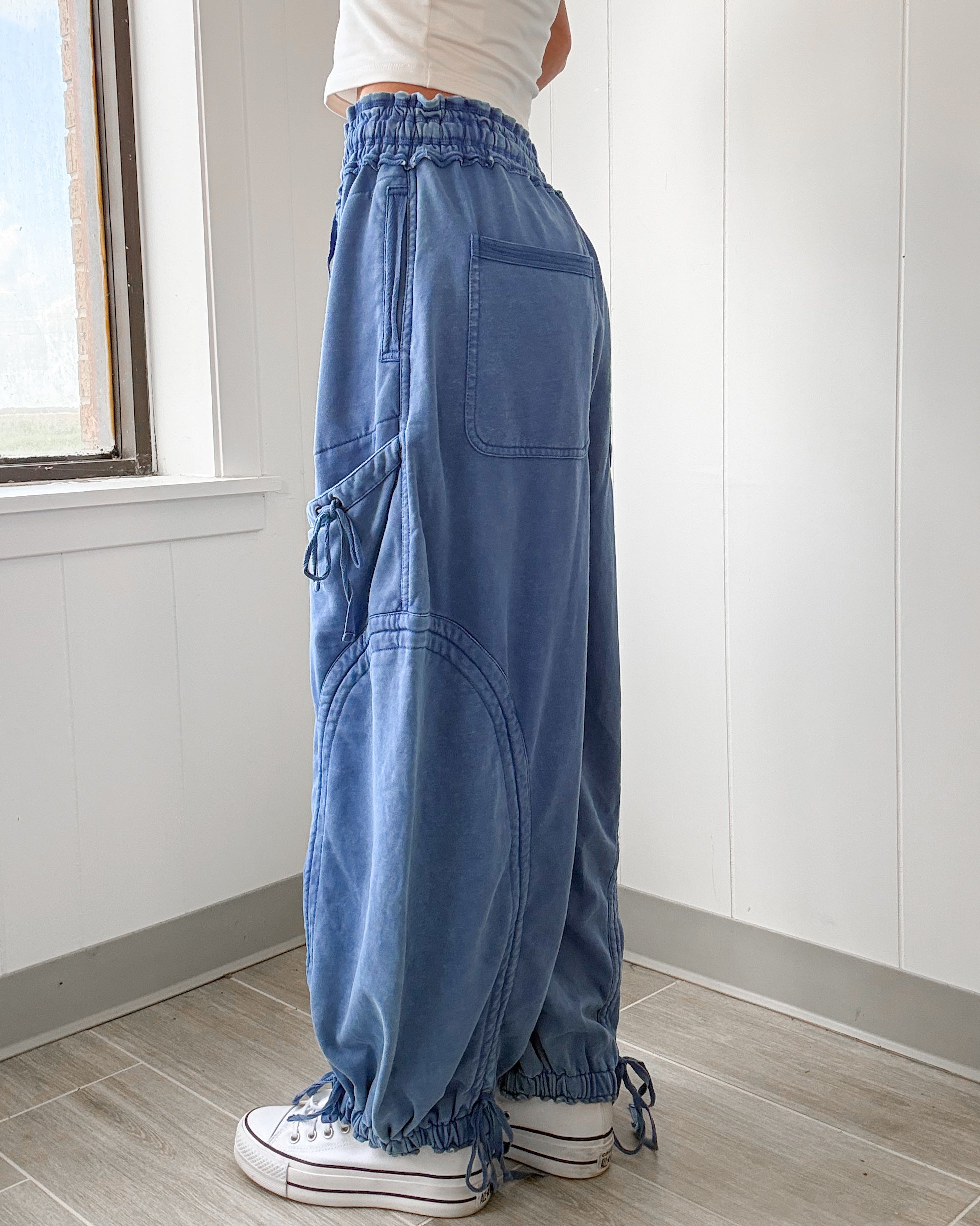 Rosie Balloon Tie Pants - Blue