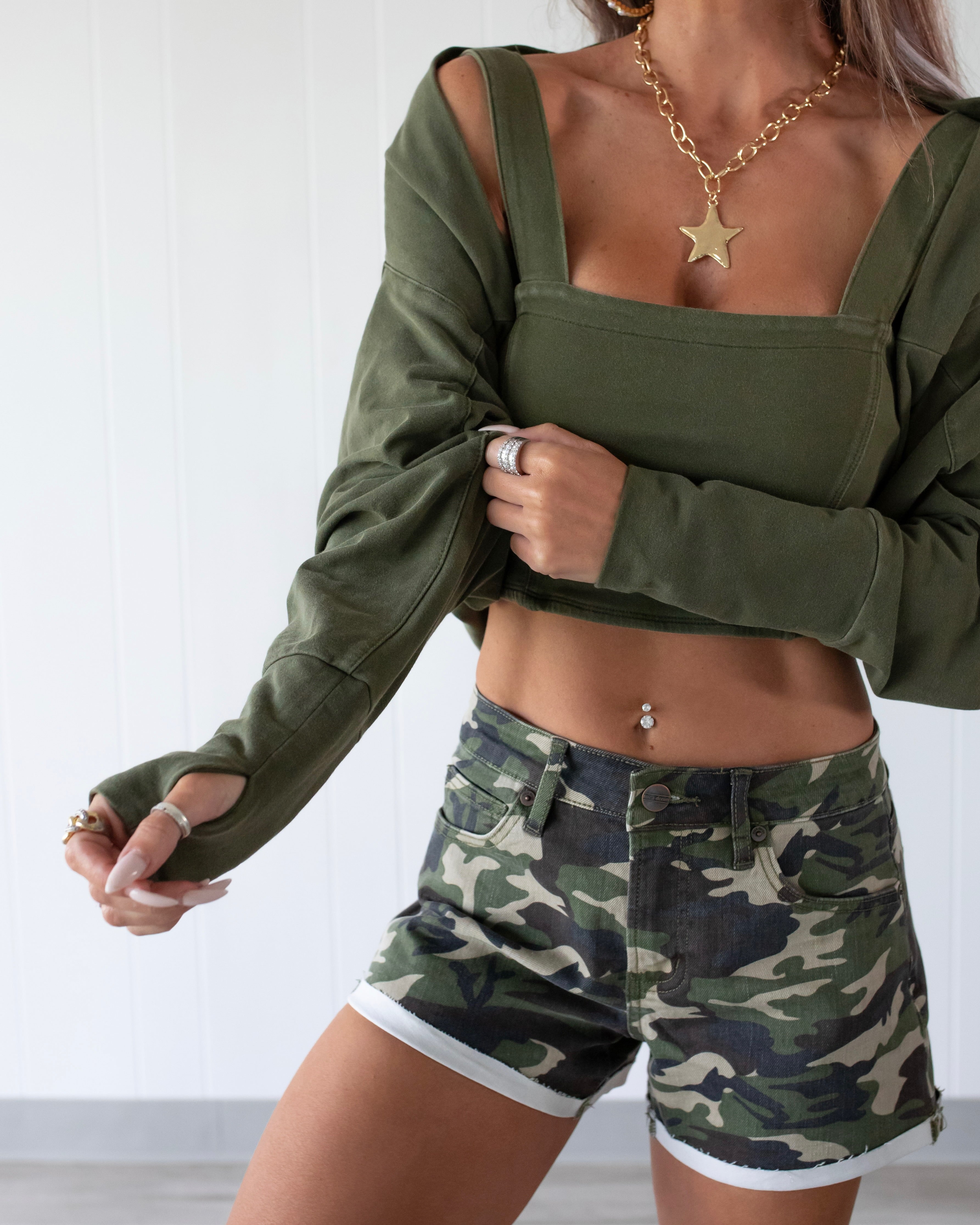 Blending In Cardigan Set - Green