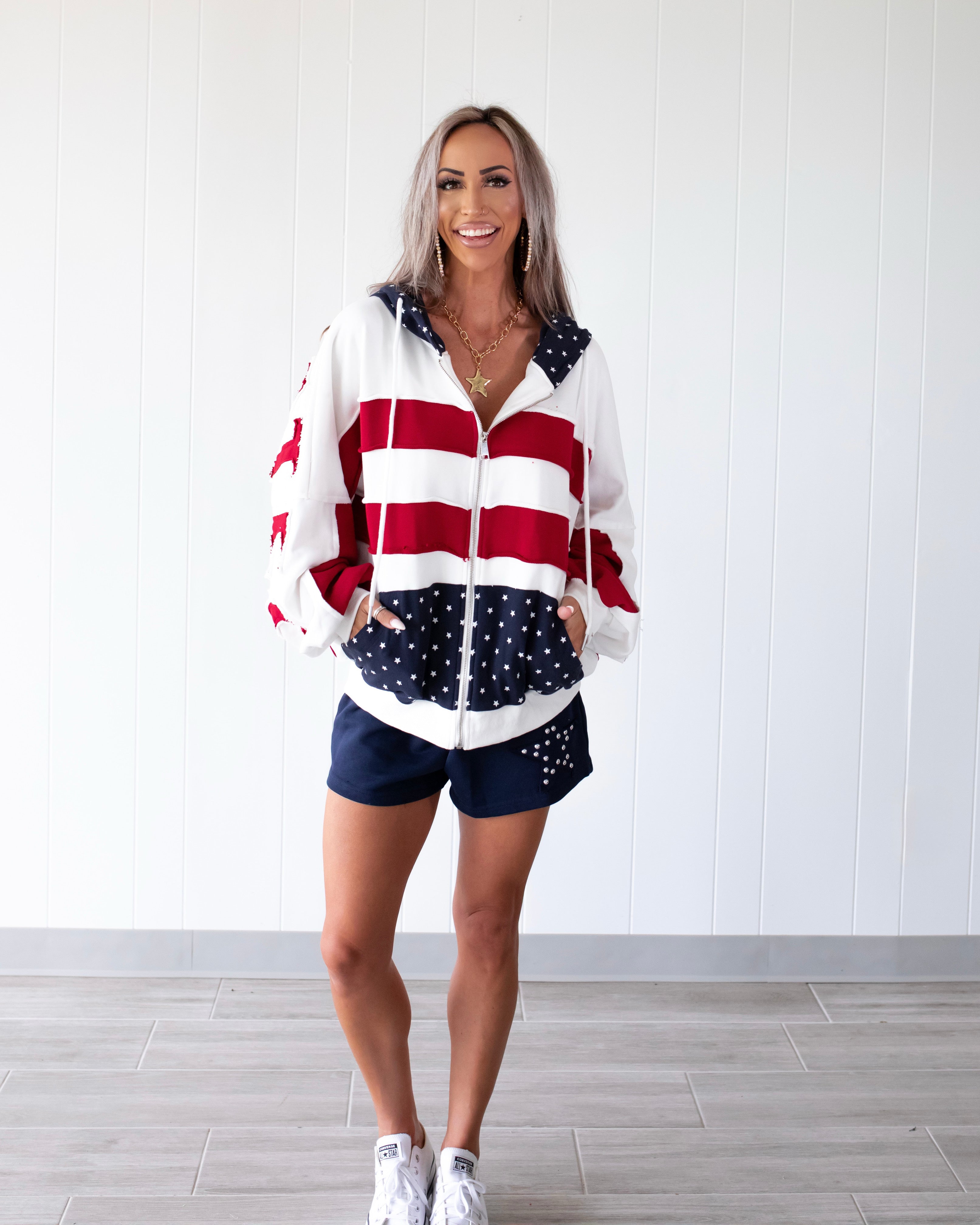 The All-American Oversized Zip Jacket - Off White