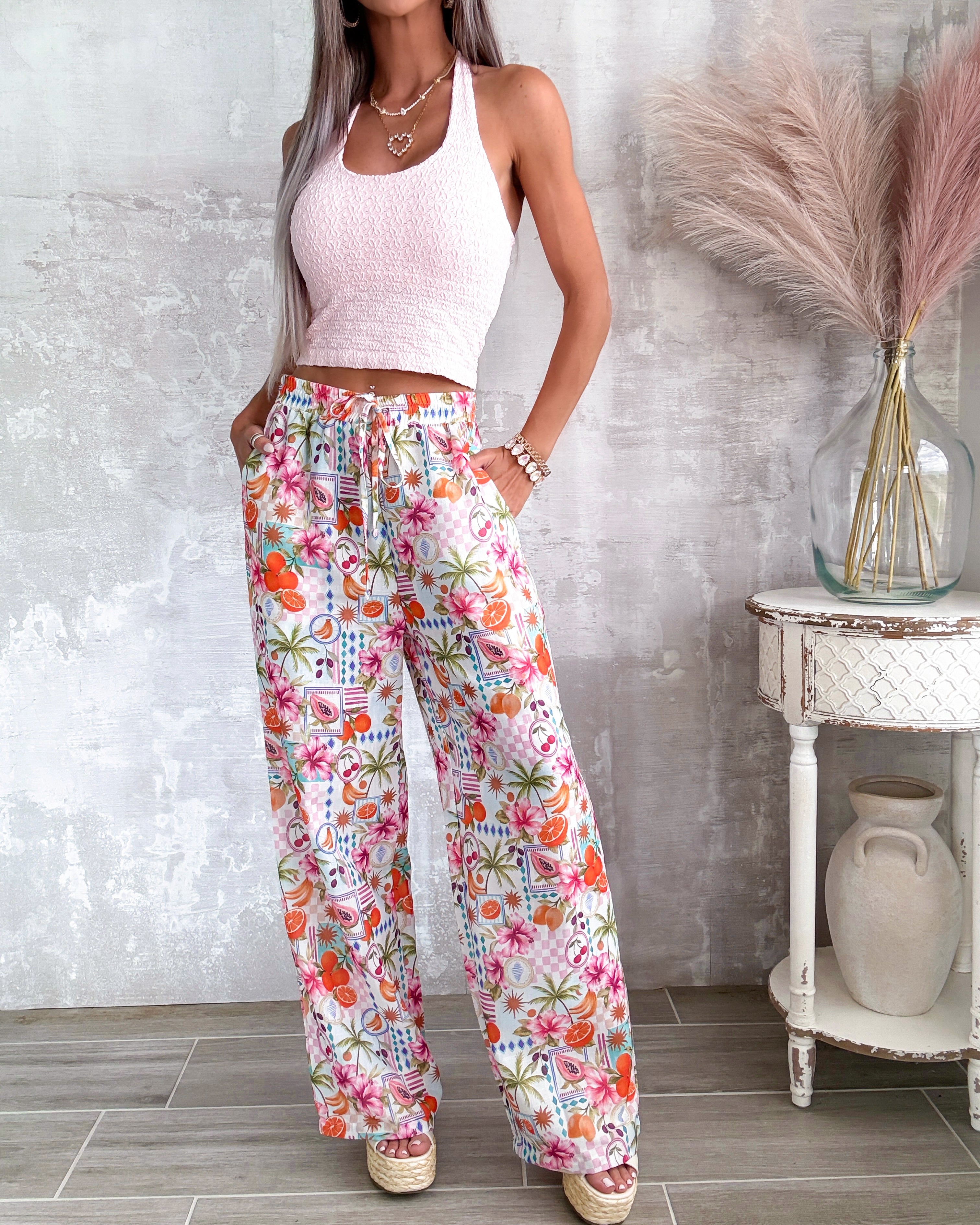 Tutti Frutti Floral Wide Leg Pants