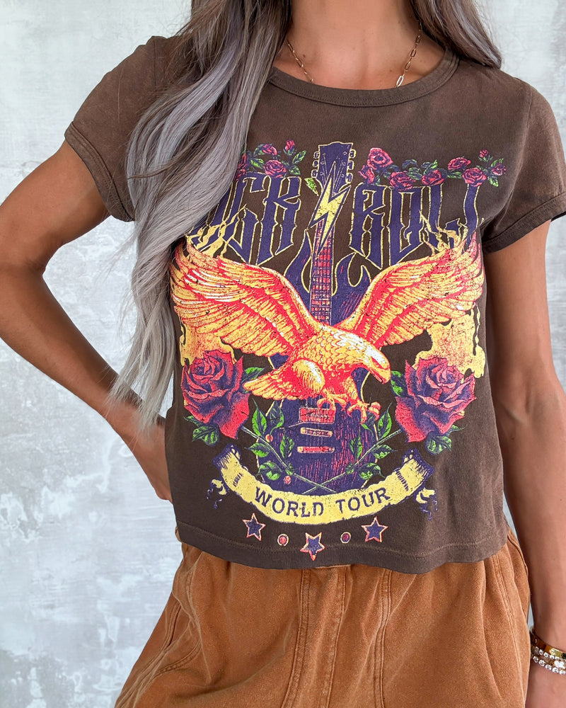 Rock N Roll World Tour Graphic Tee - Espresso