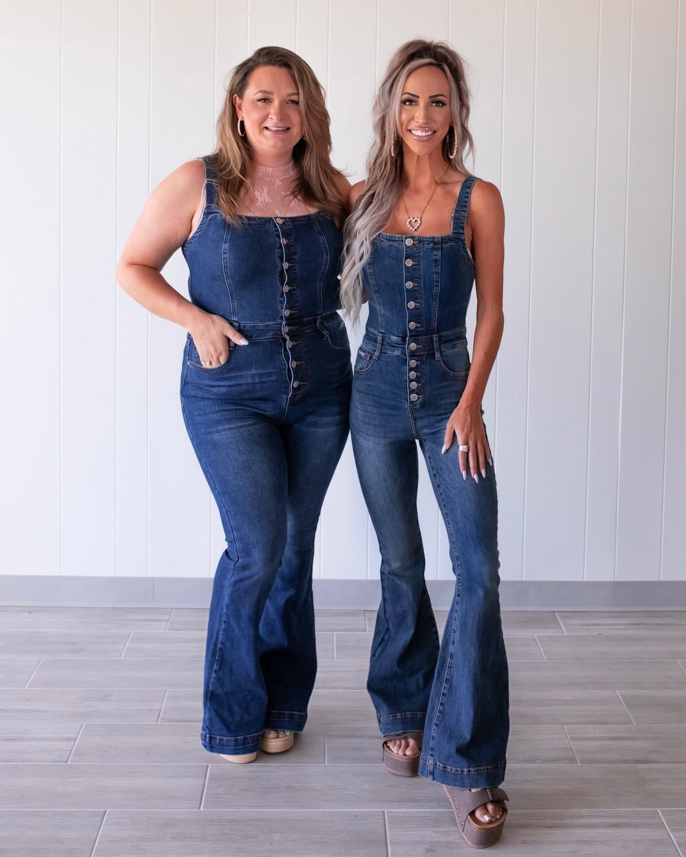 Dallas Denim Flare Jumpsuit