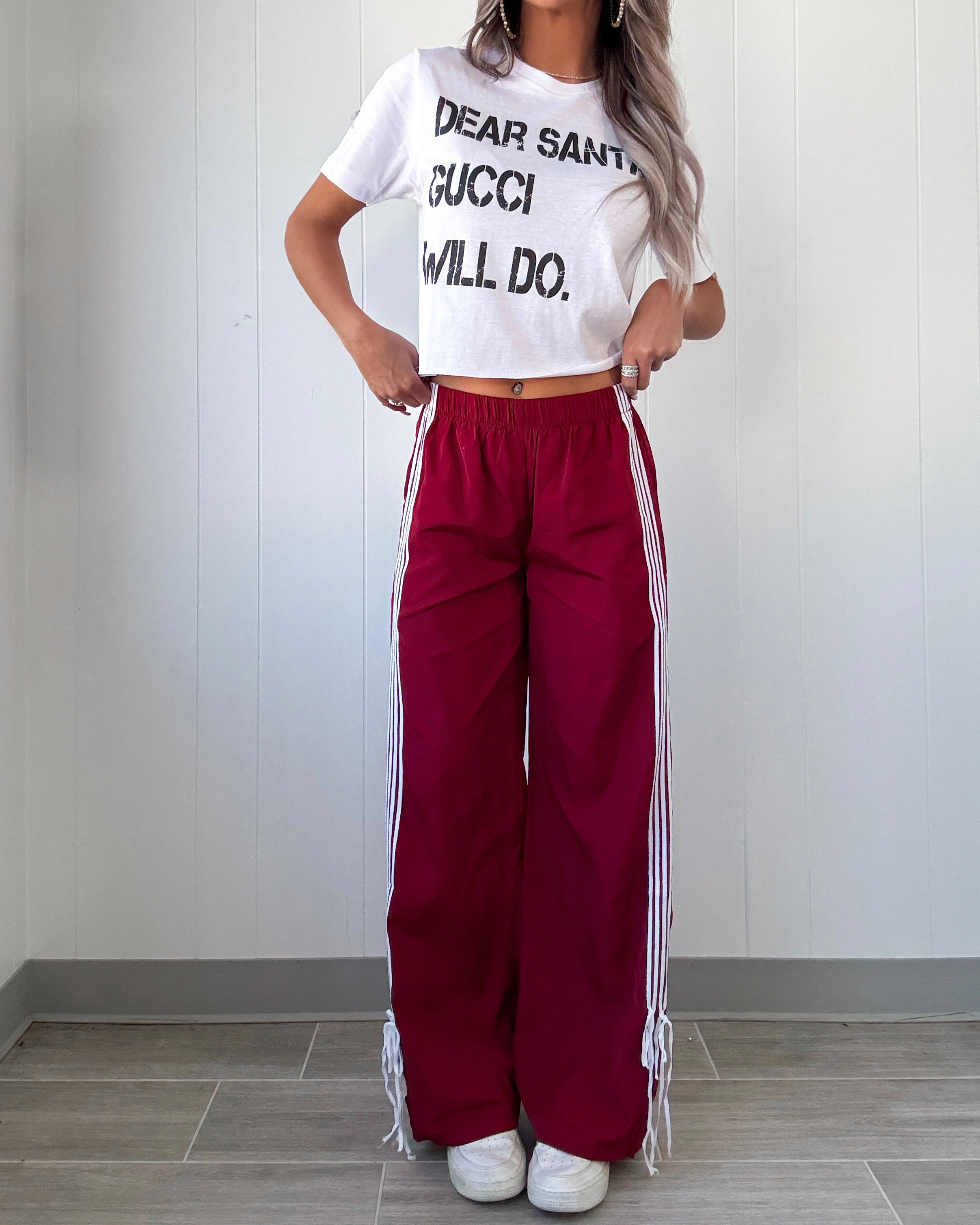 Dear Santa Crop Top - White