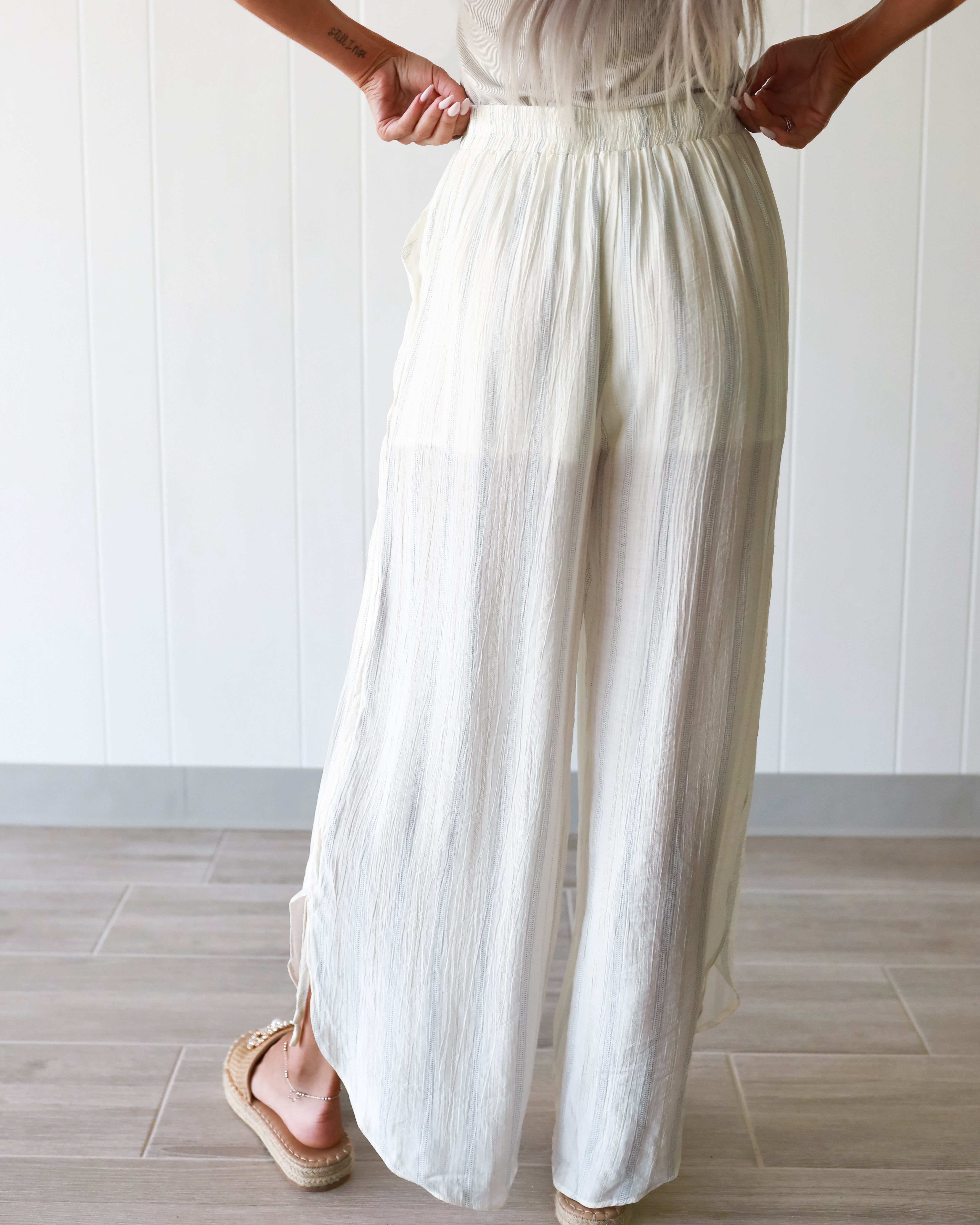 Time Goes On Cinched Pants - Off White