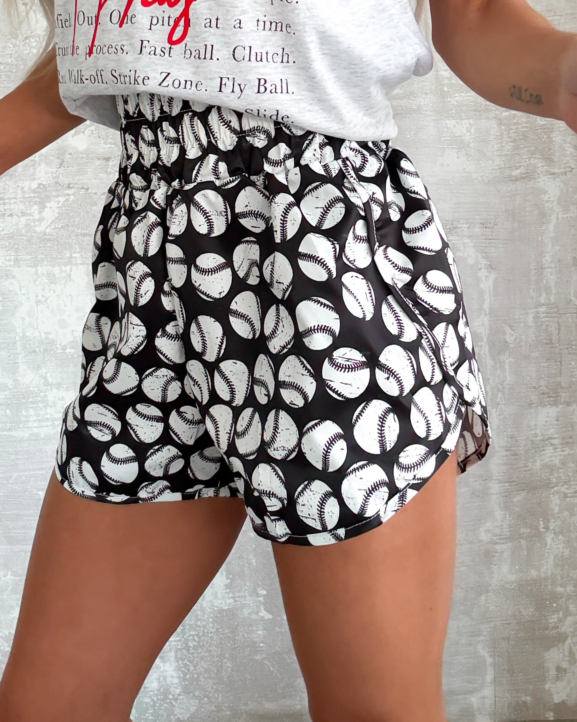 Baseball Mom Athletic Shorts - Black