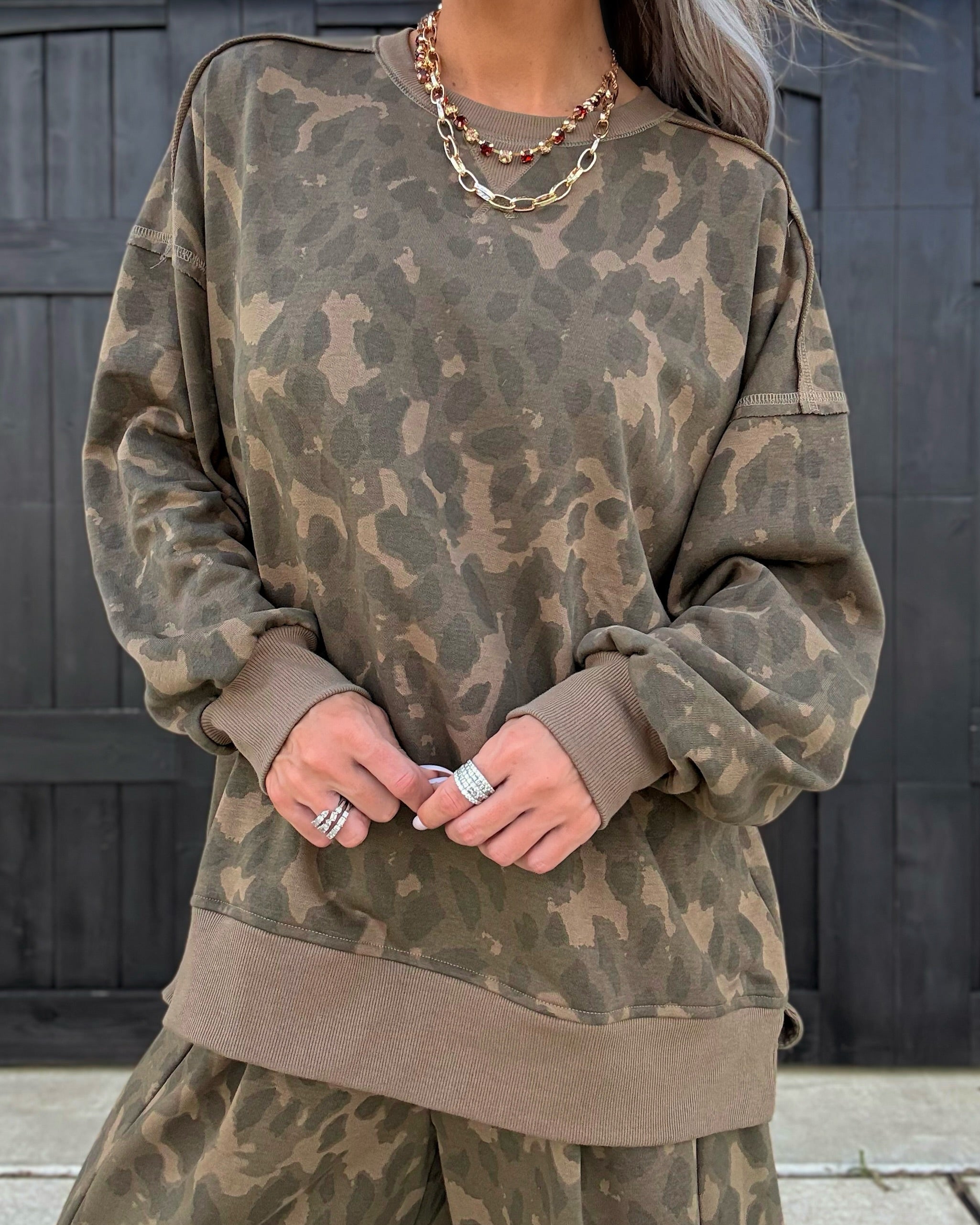 Leopard After Dark Sweatshirt - Mocha