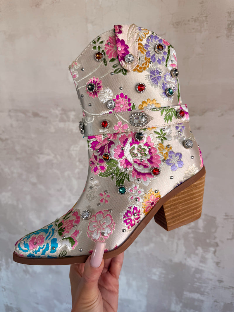 Florence Floral Statement Booties