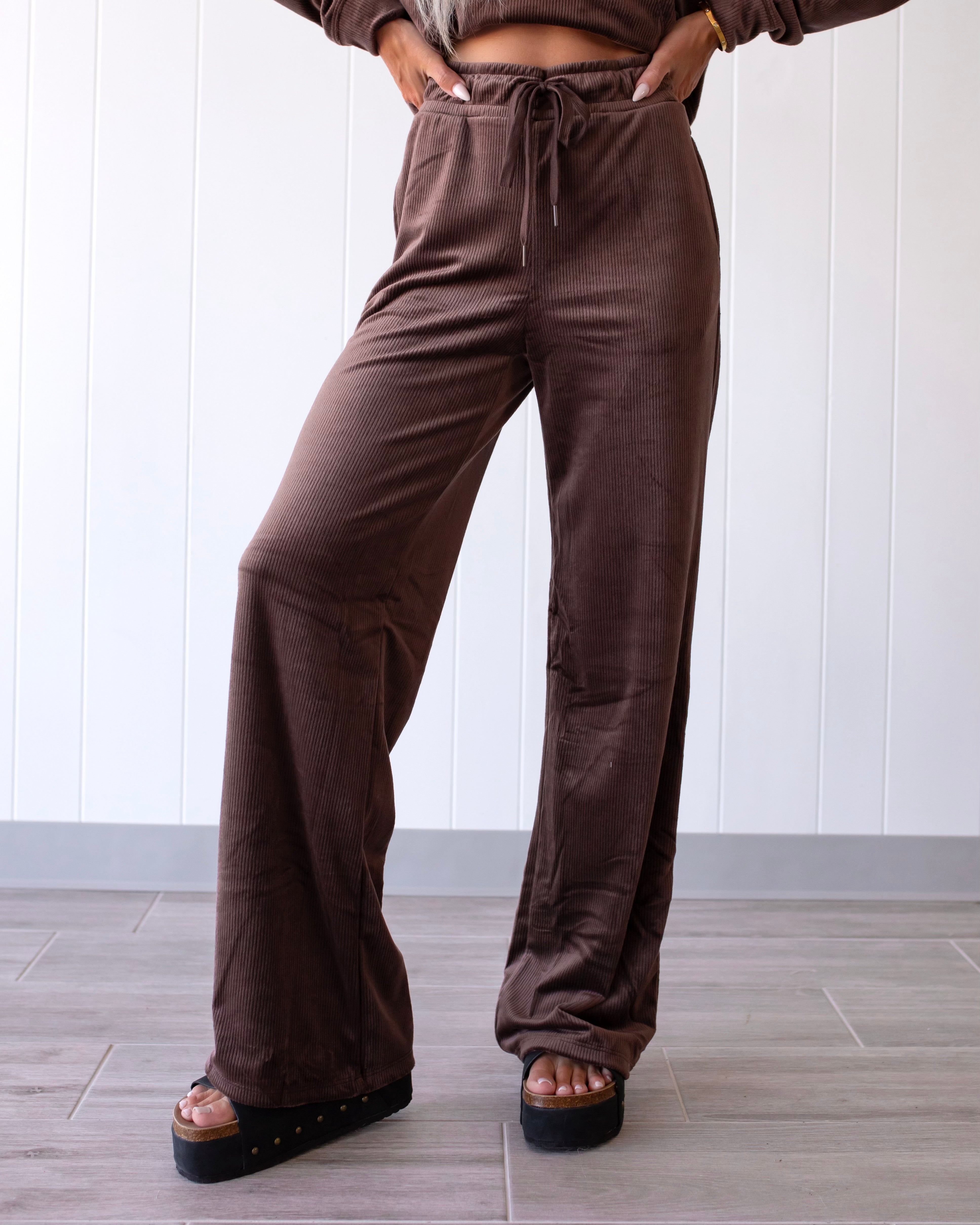 Cloud Nine Wide Leg Pants - Brown