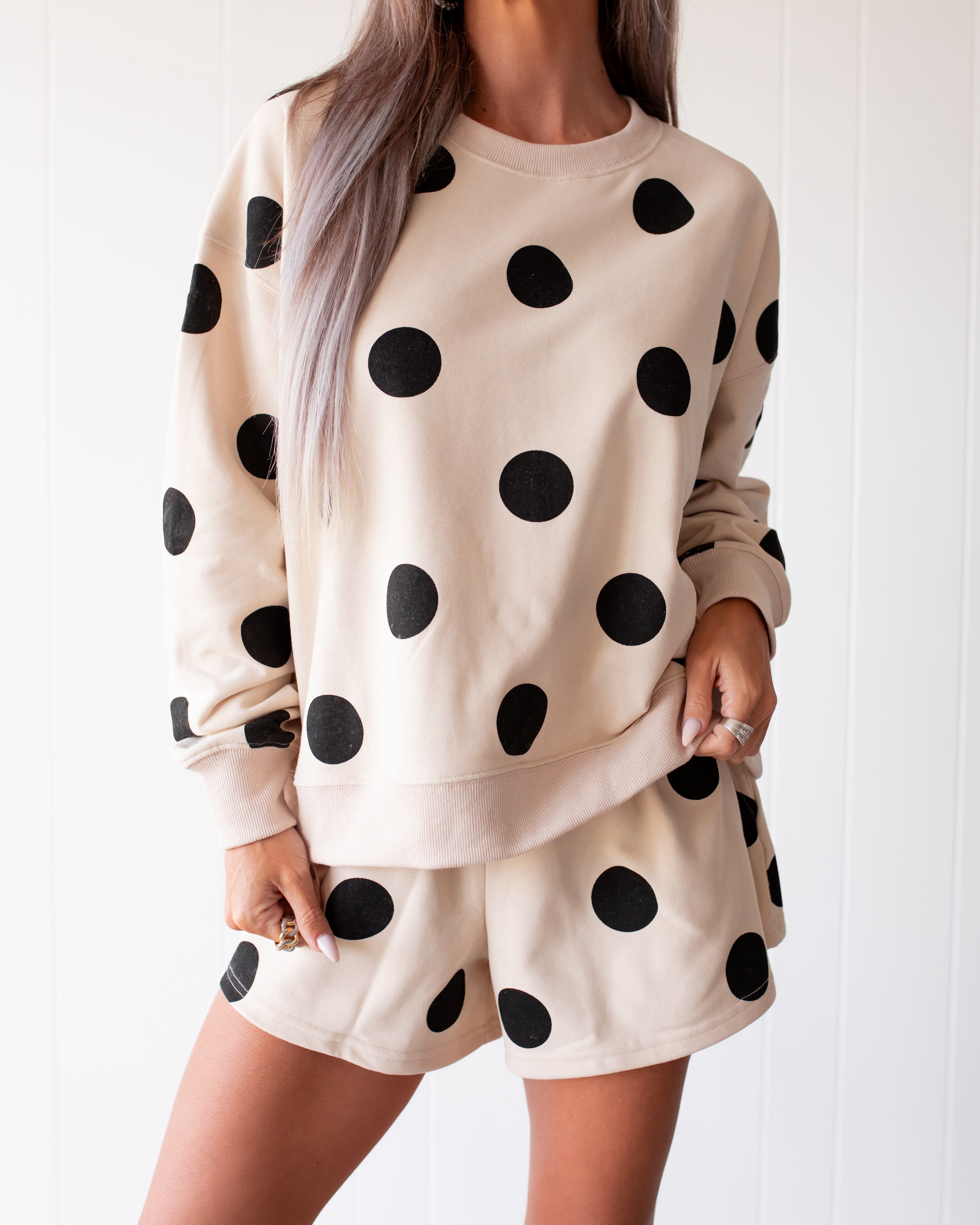 Vintage Honey Shorts Set - Beige