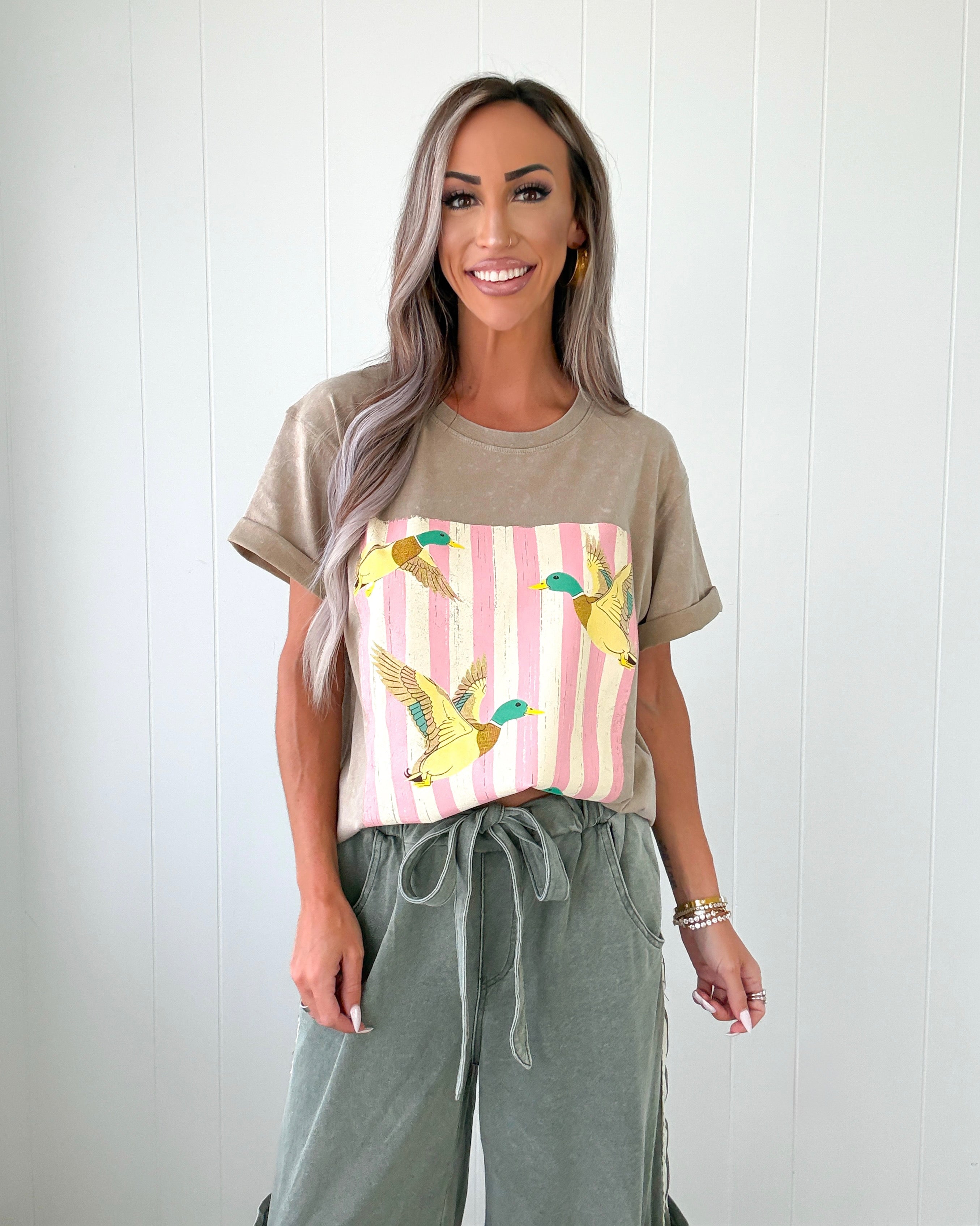 Mallard Mood Oversized Tee - Mocha