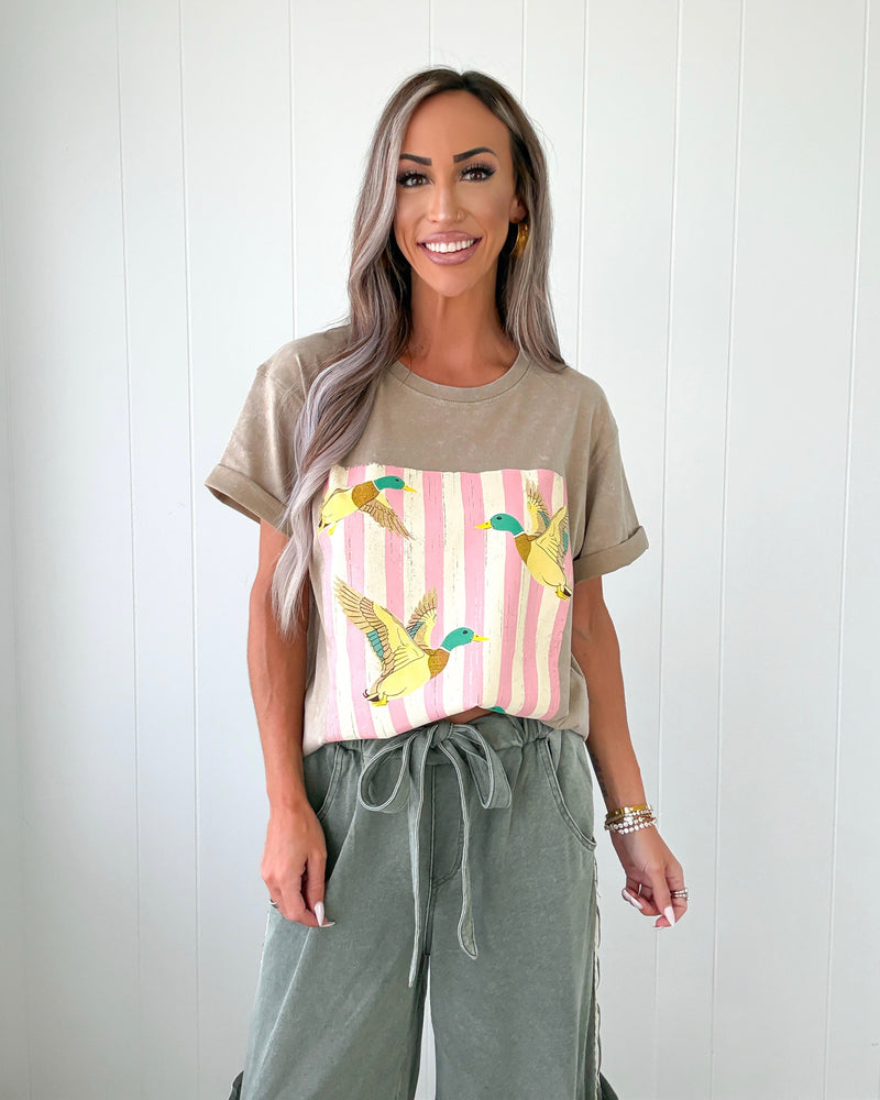 Mallard Mood Oversized Tee - Mocha