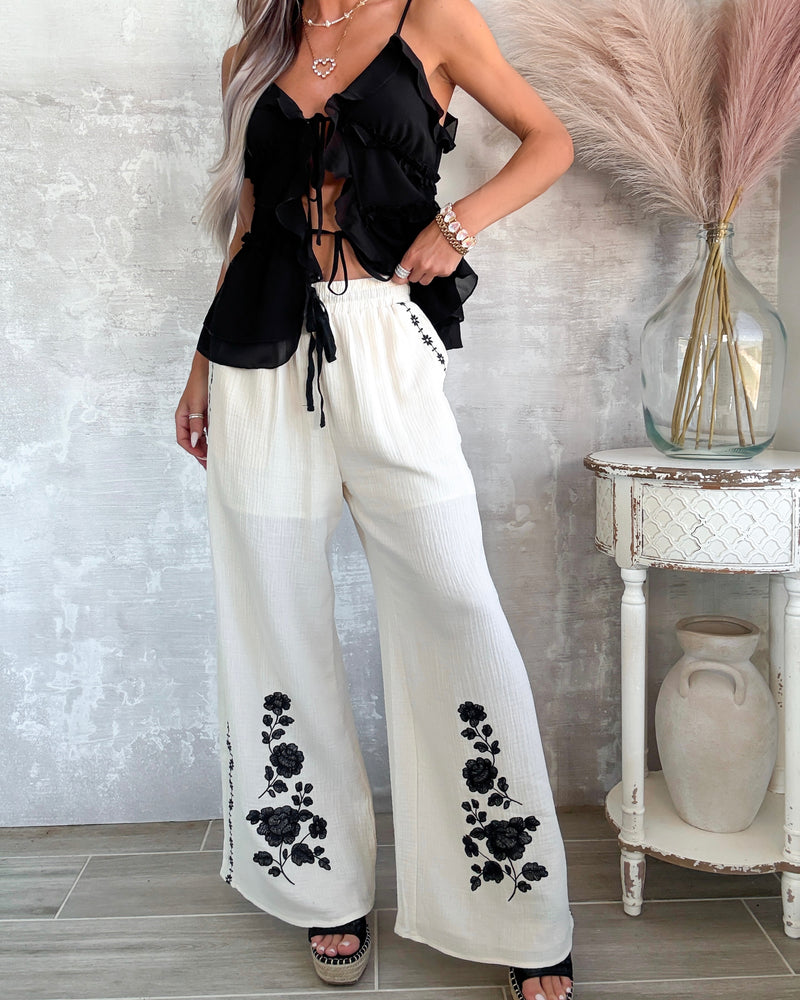 Daydream Detail Gauze Pants - Ivory