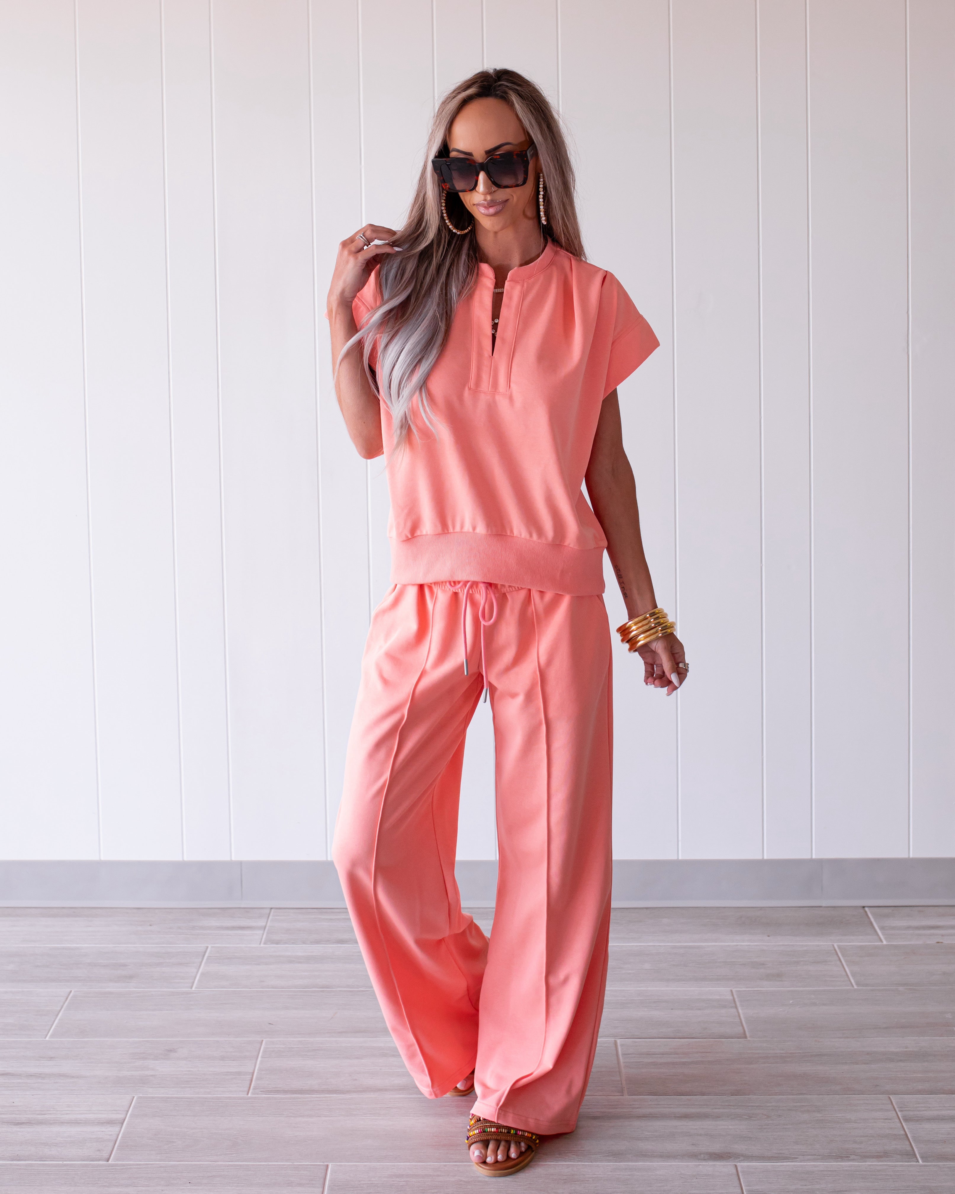 Spring Ease Lounge Sweatpants - Coral