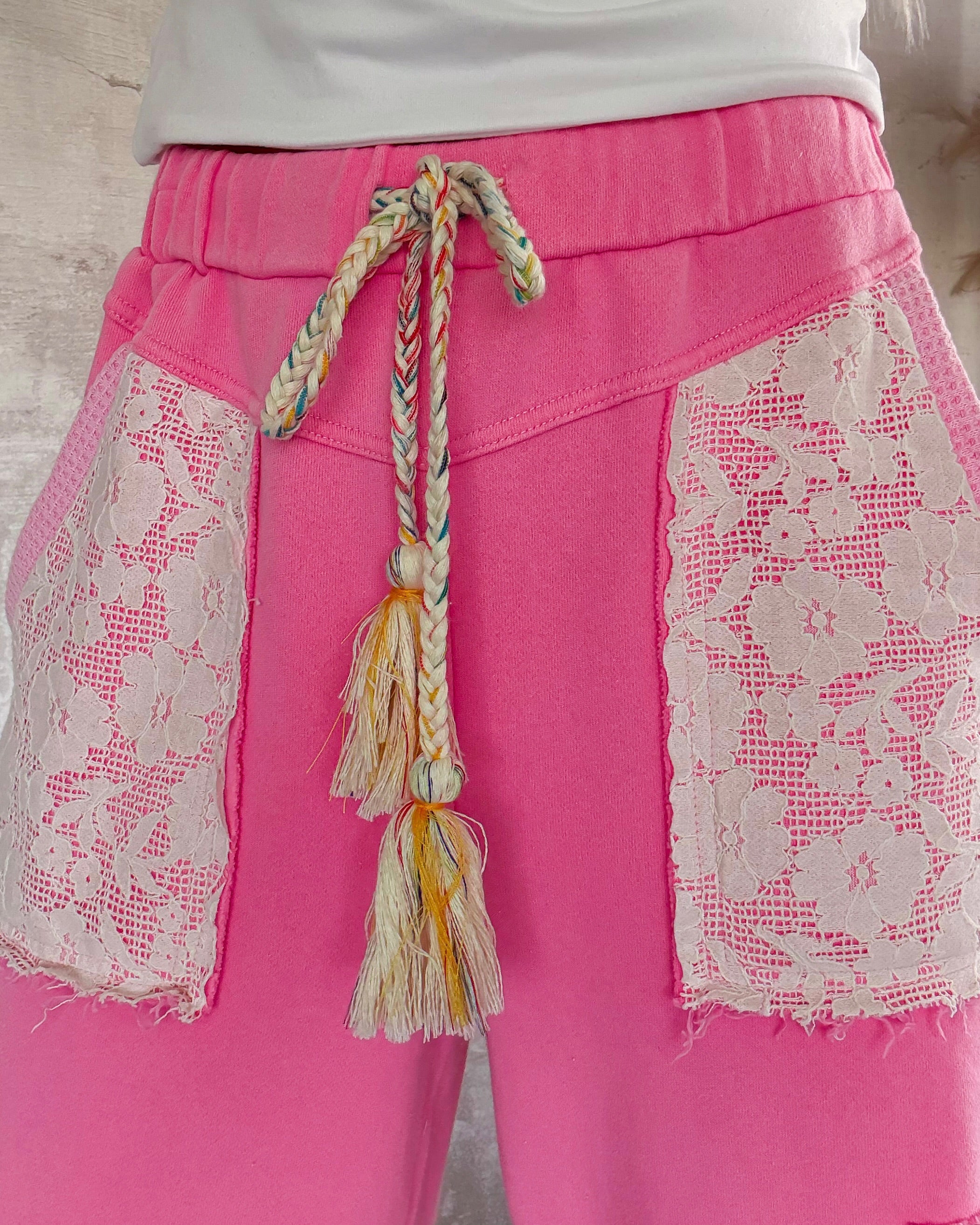 Street Style Distressed Jogger - Candy Pink