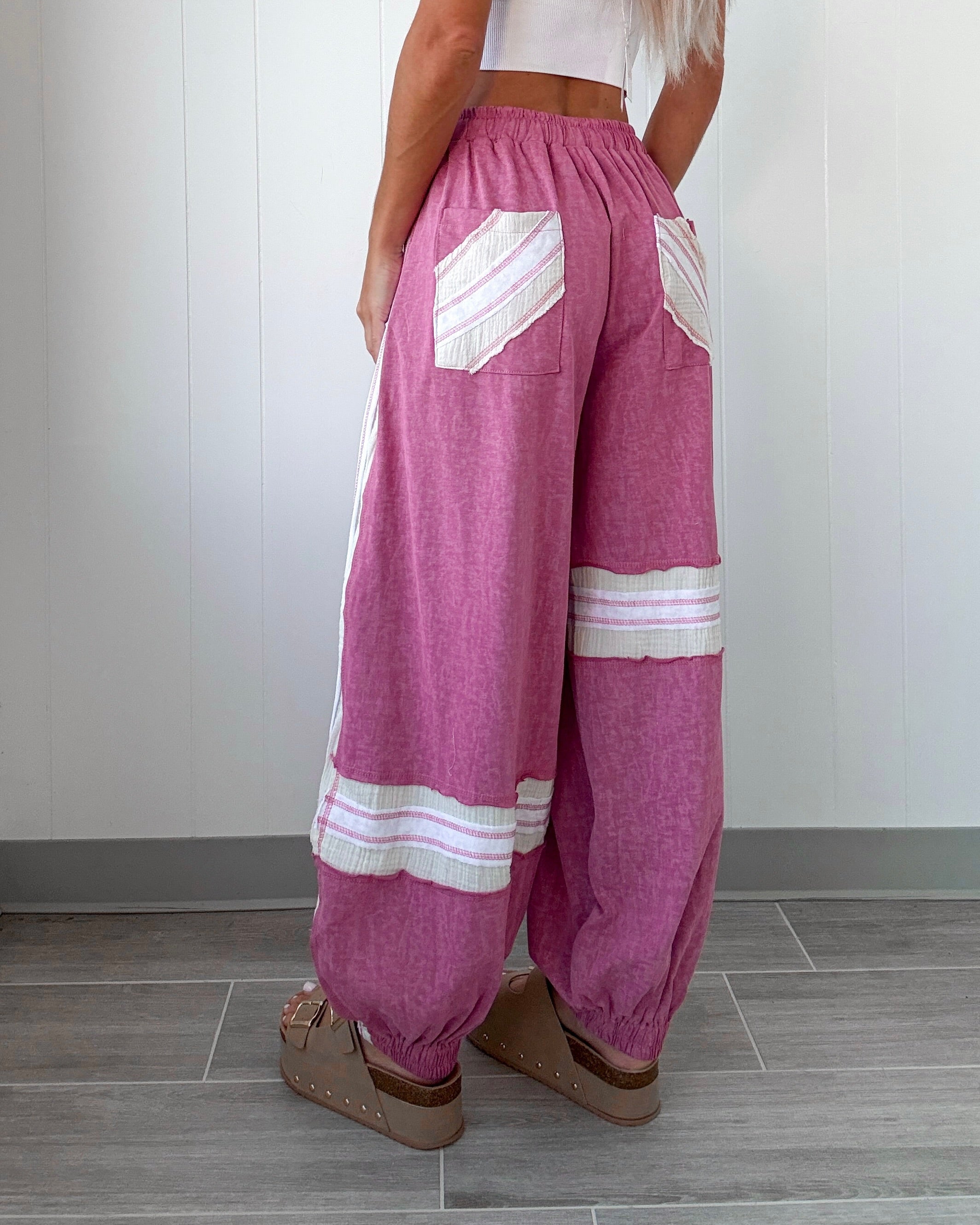 Grounded Glam Colorblock Joggers - Pink