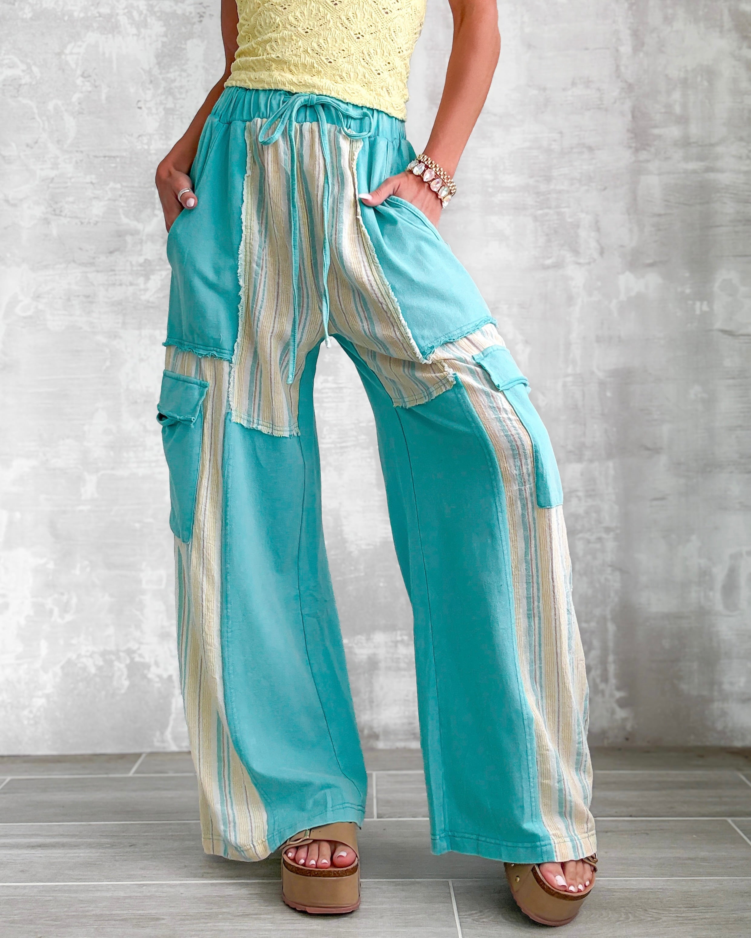 Soft Days Cargo Pants - Washed Aqua