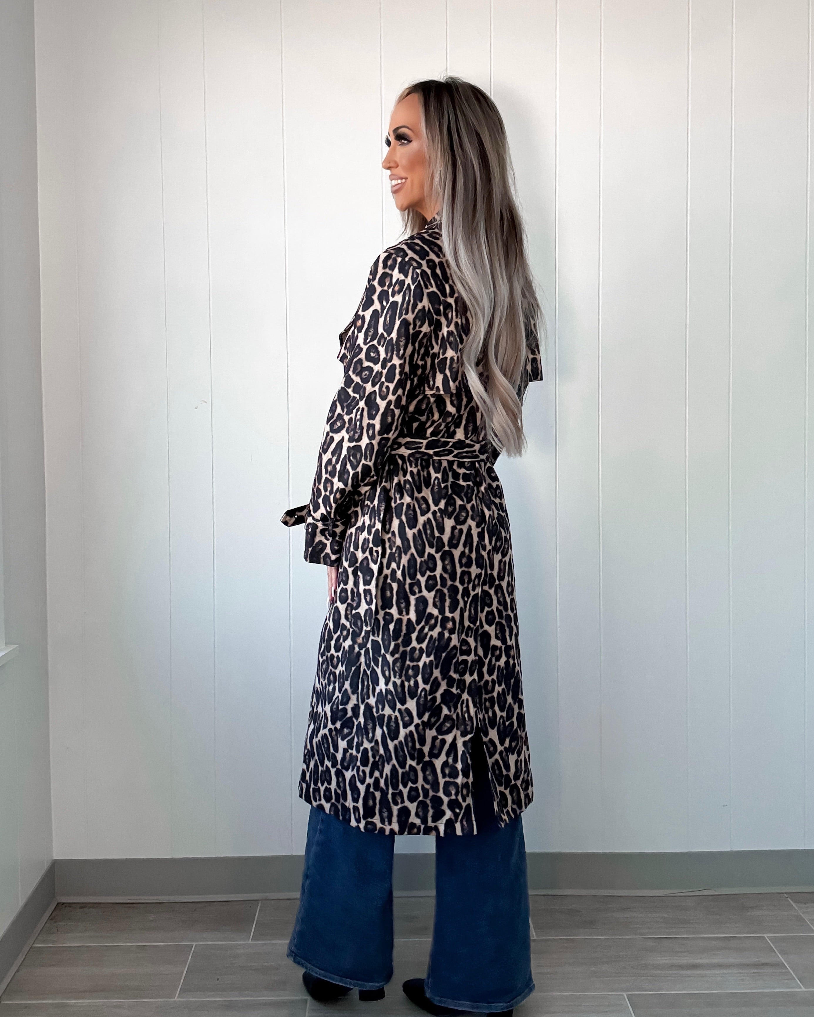 Runway Wild Leopard Trench Coat