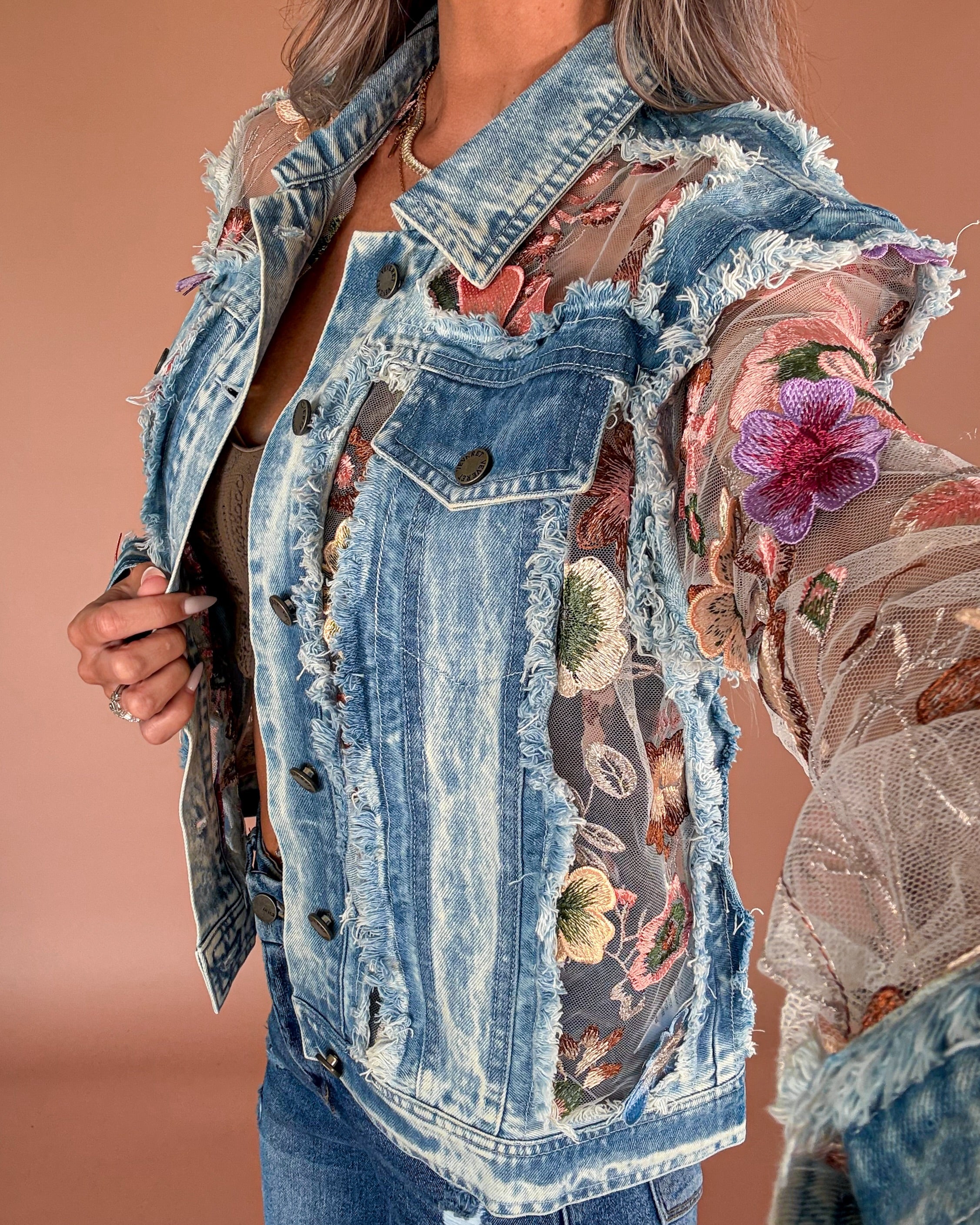 Petal & Denim Dream Jacket - Multi Floral
