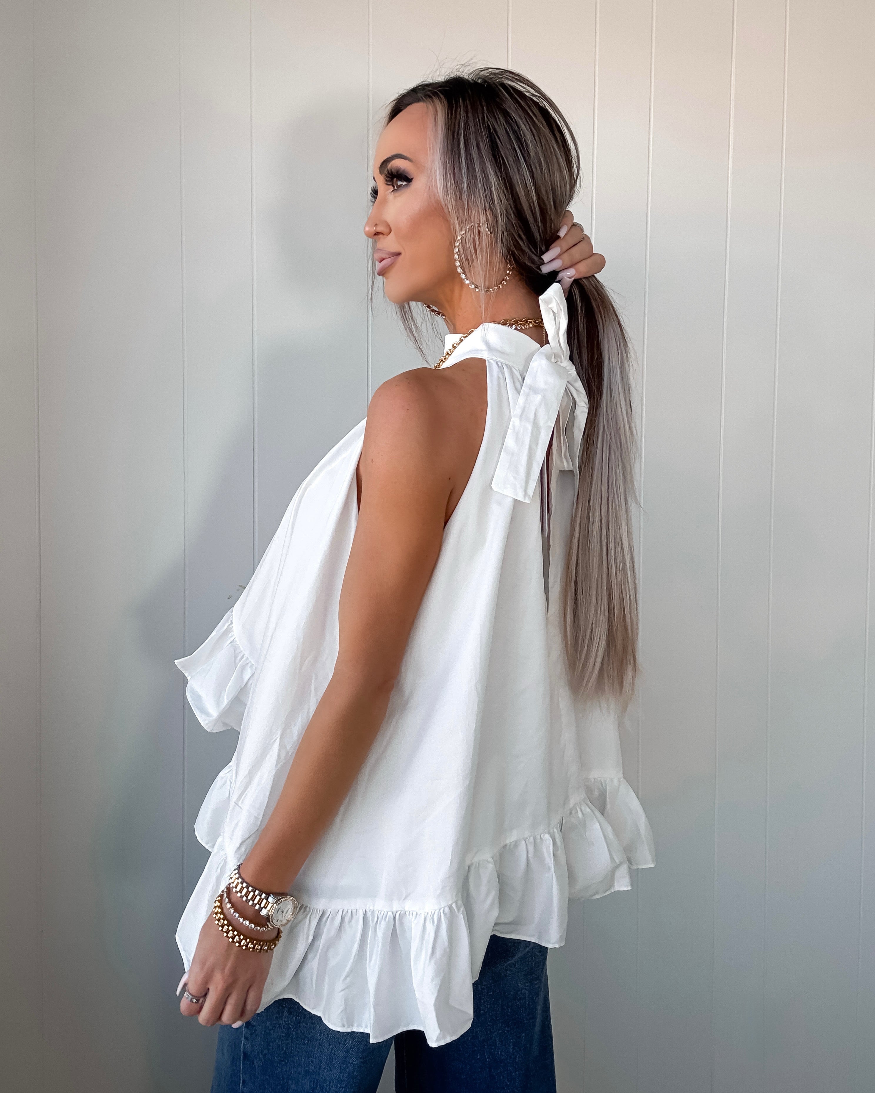 Flowy & Free Halter Top - Ivory