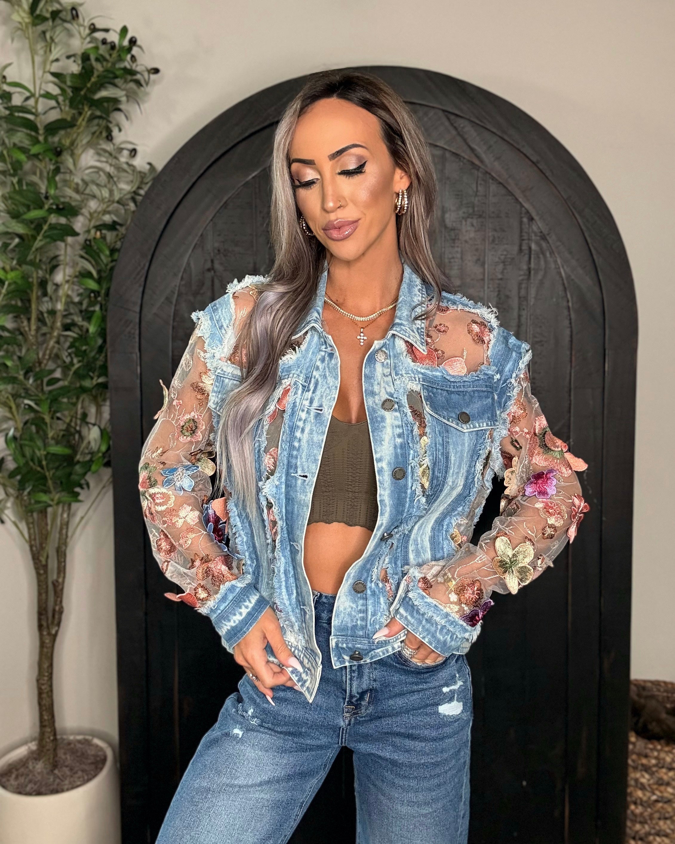 Petal & Denim Dream Jacket - Multi Floral