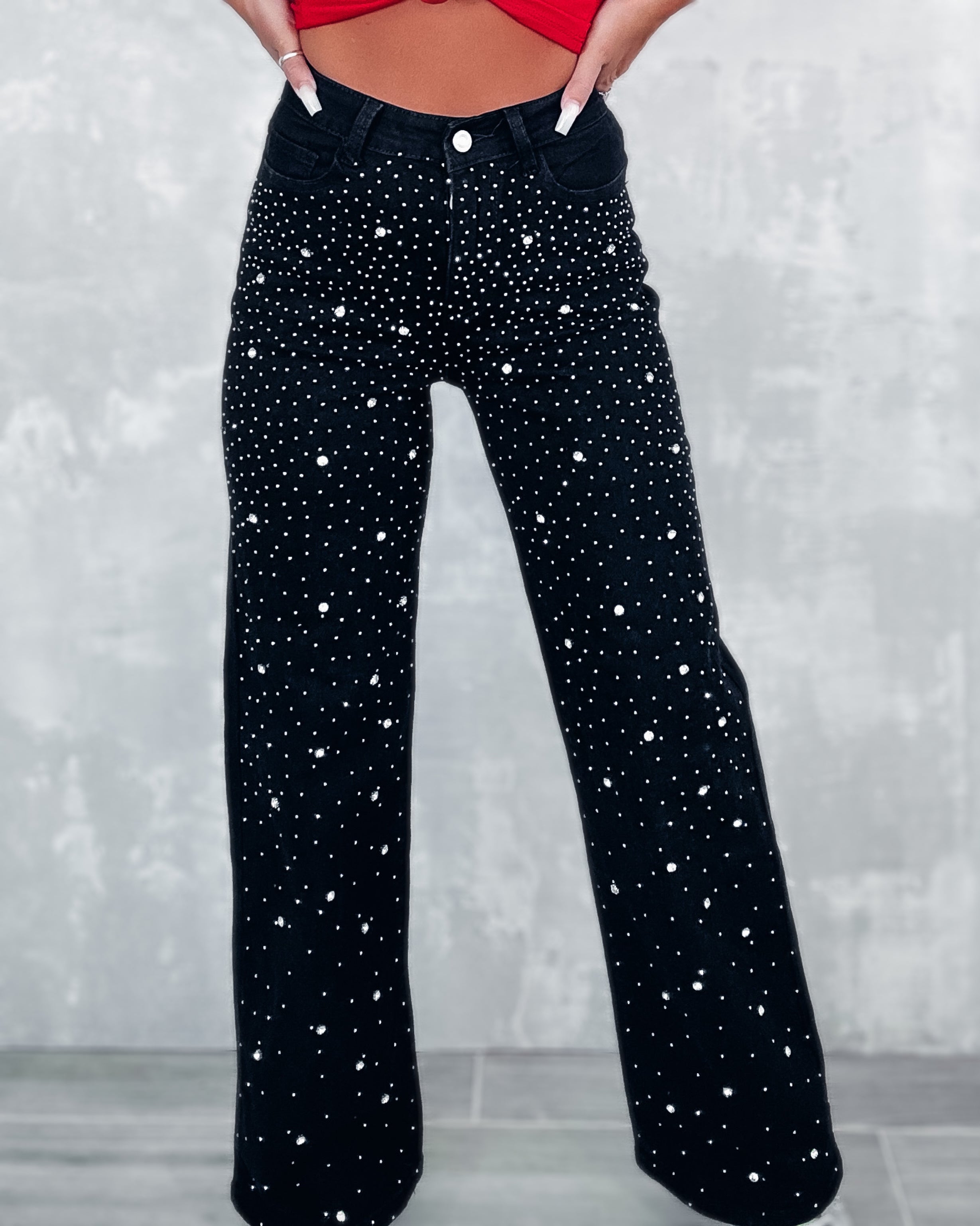 Sparkling Glam Girl Denim Jeans - Black | Bar T Boutique LLC