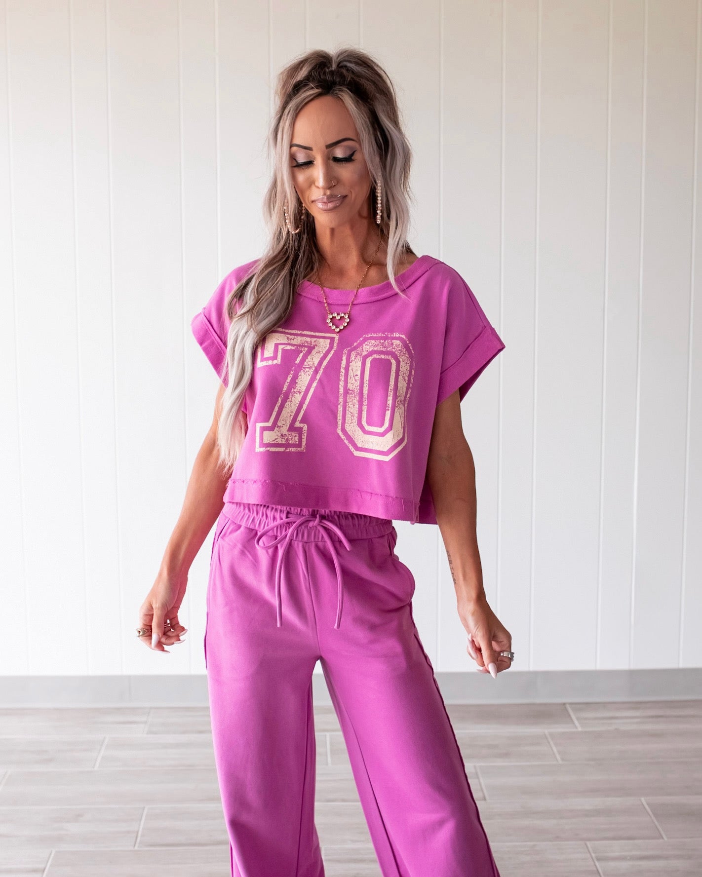 70 Open Back Crop Tee - Orchid