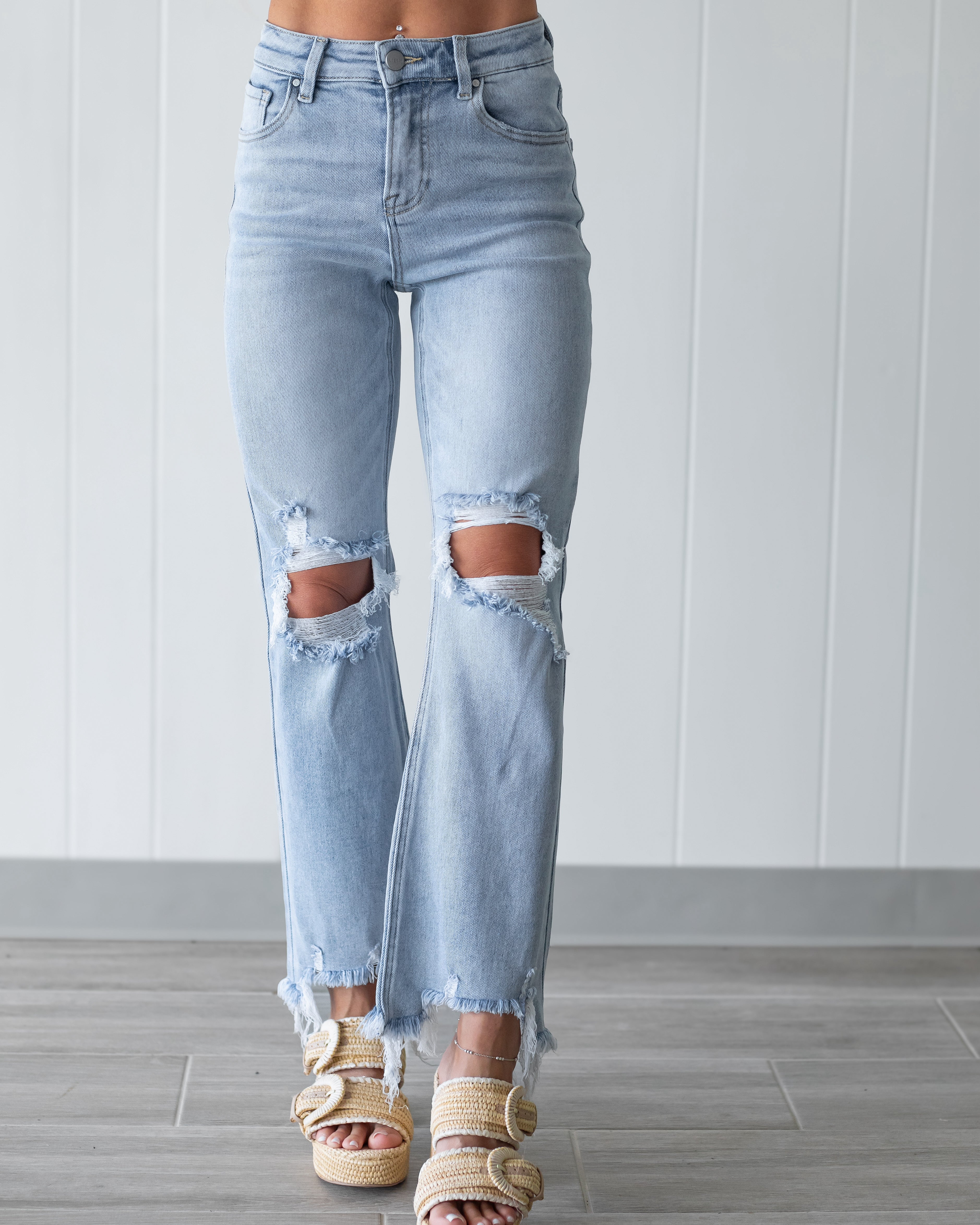 Josie High Rise Crop Straight Leg Jeans
