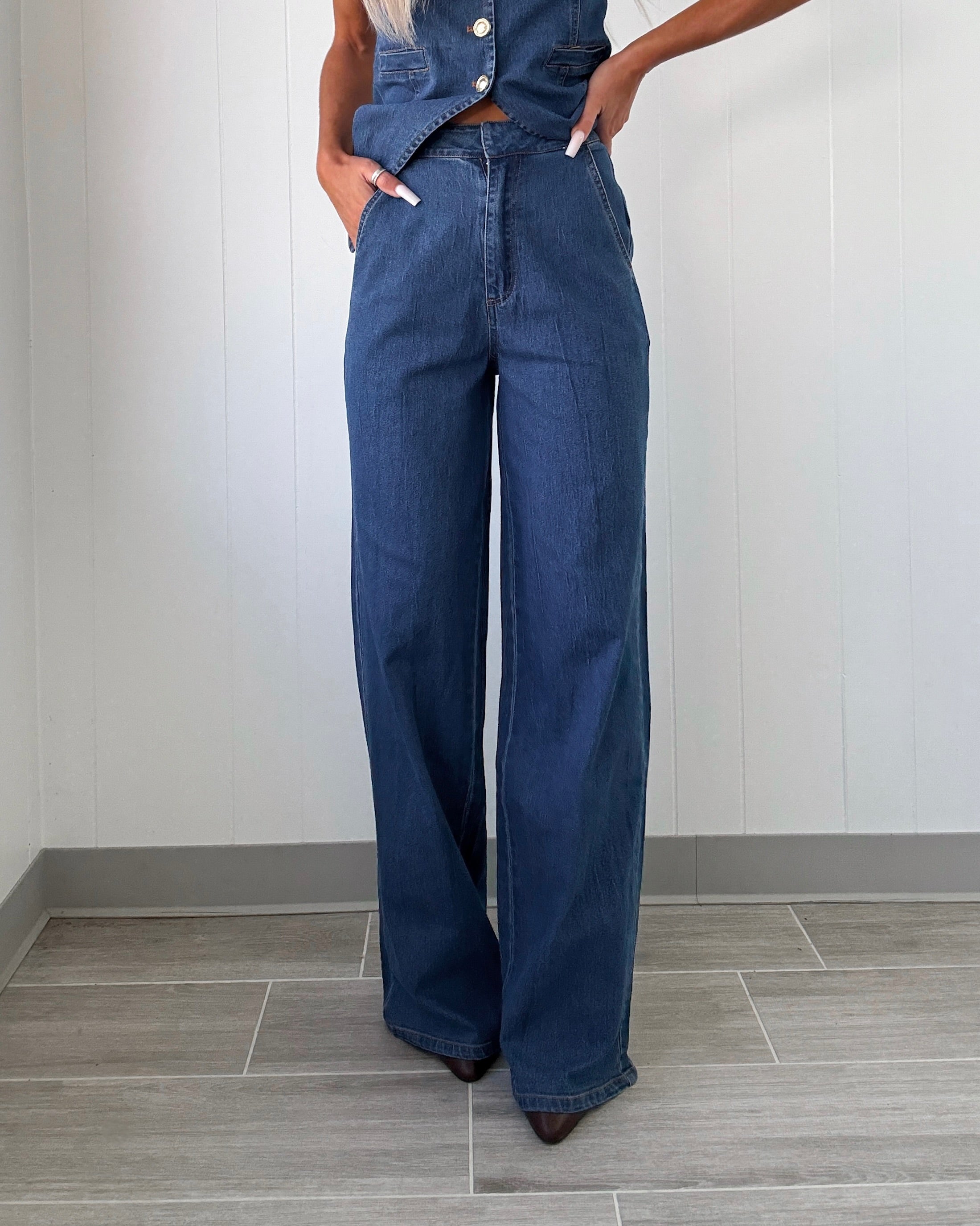 Frontier Denim Vest Set - Medium Wash