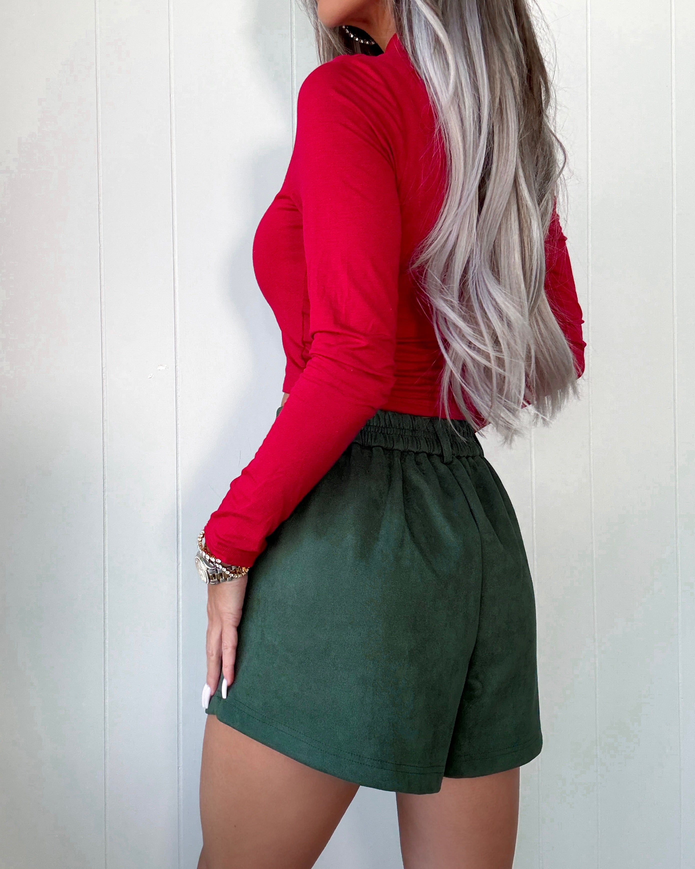 Lacey Suede Shorts - Green