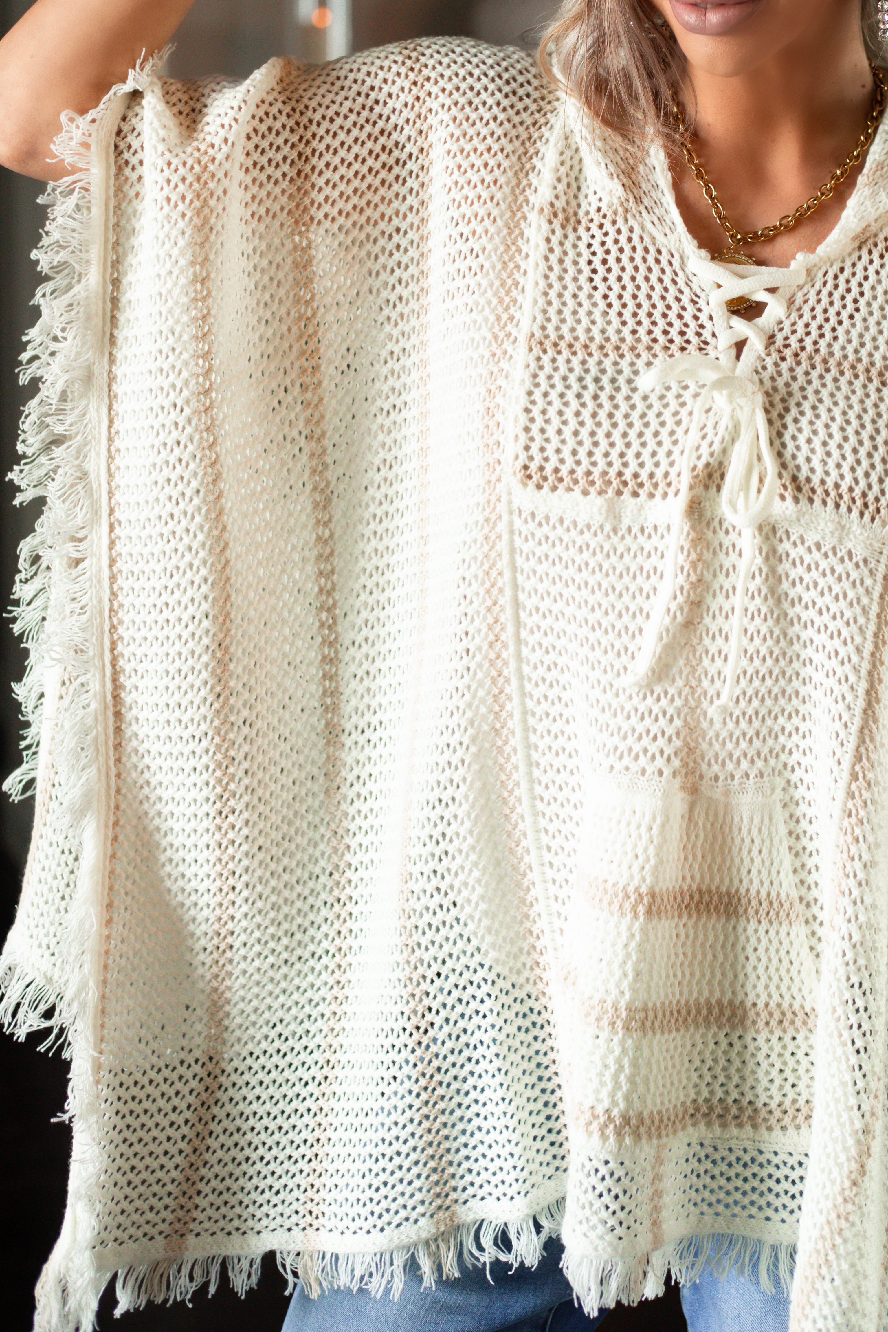 Soft Season Crochet Hoodie - Ivory