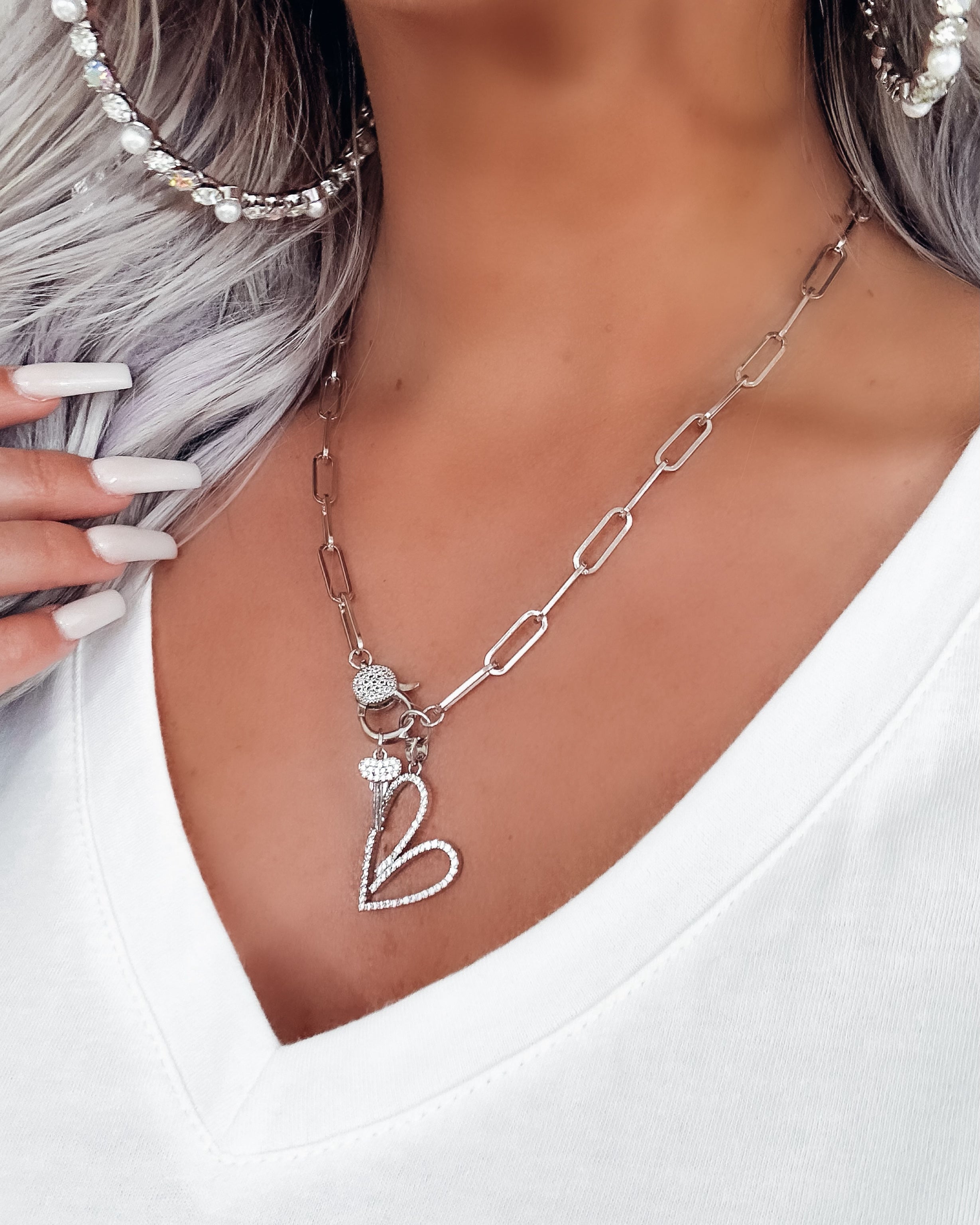 Key To My Heart Chain Necklace - Silver