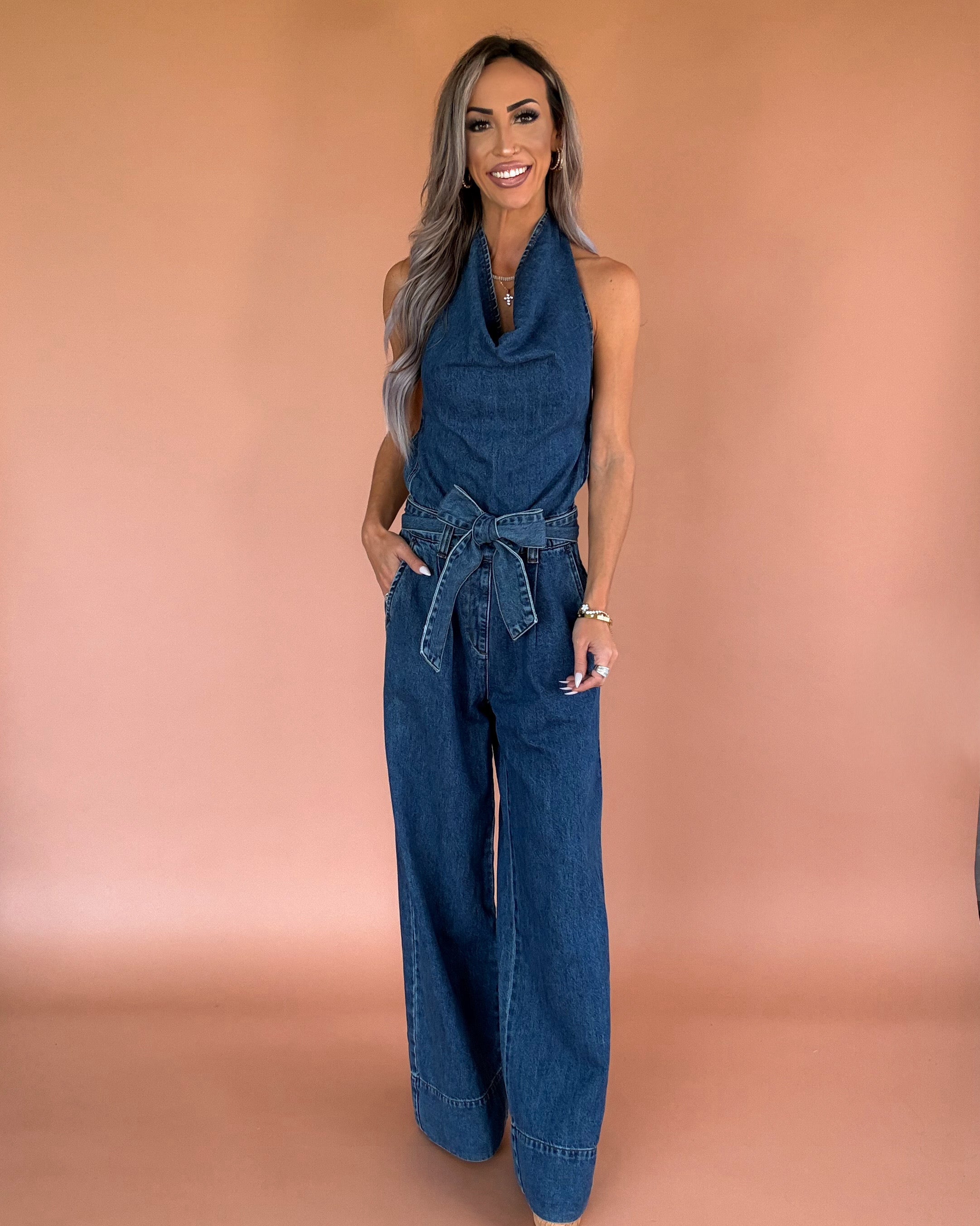 All About Her Denim Jumpsuit - Medium Wash