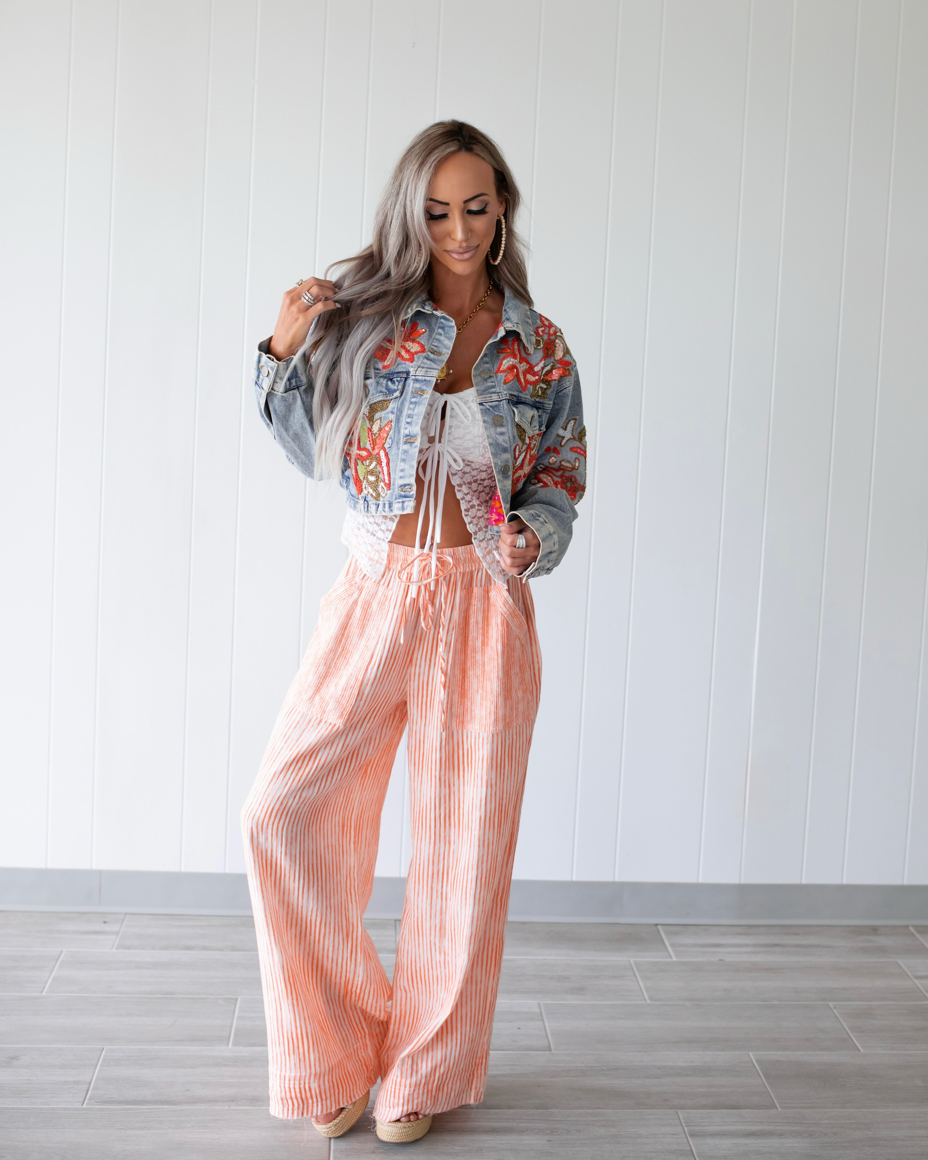 Beaded Reverie Embellished Denim Jacket