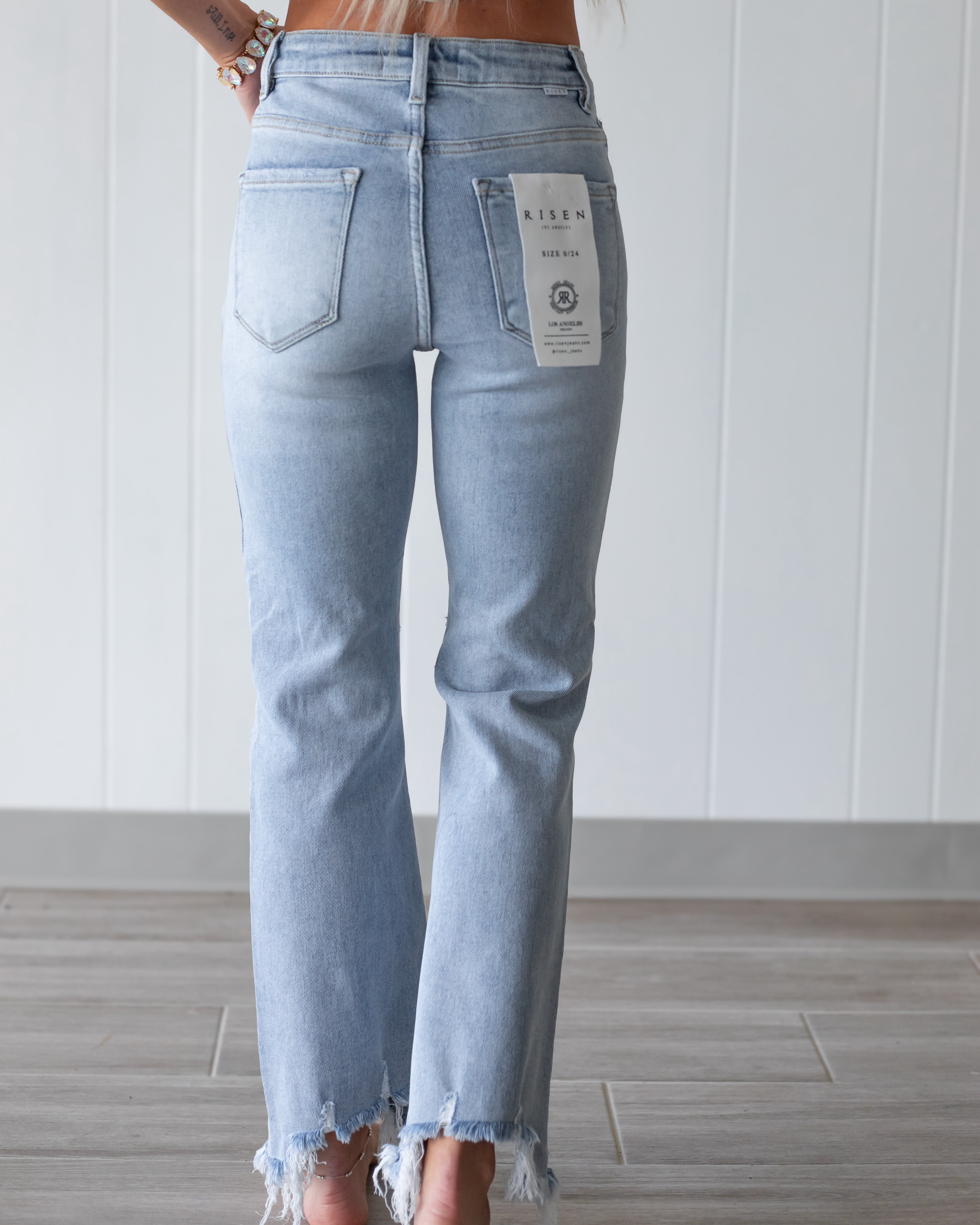 Josie High Rise Crop Straight Leg Jeans