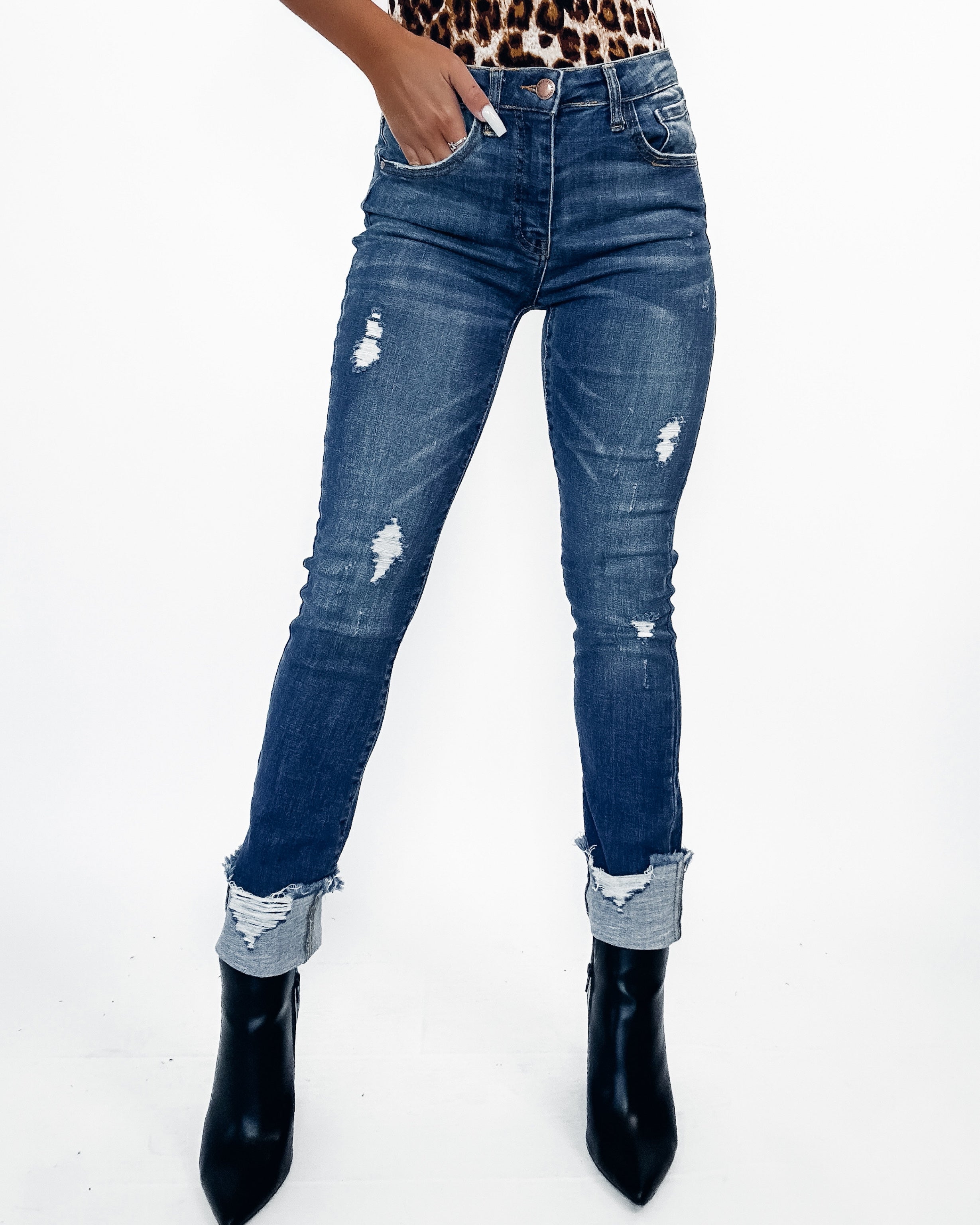 Charlie Frayed Cuff Ankle Jeans