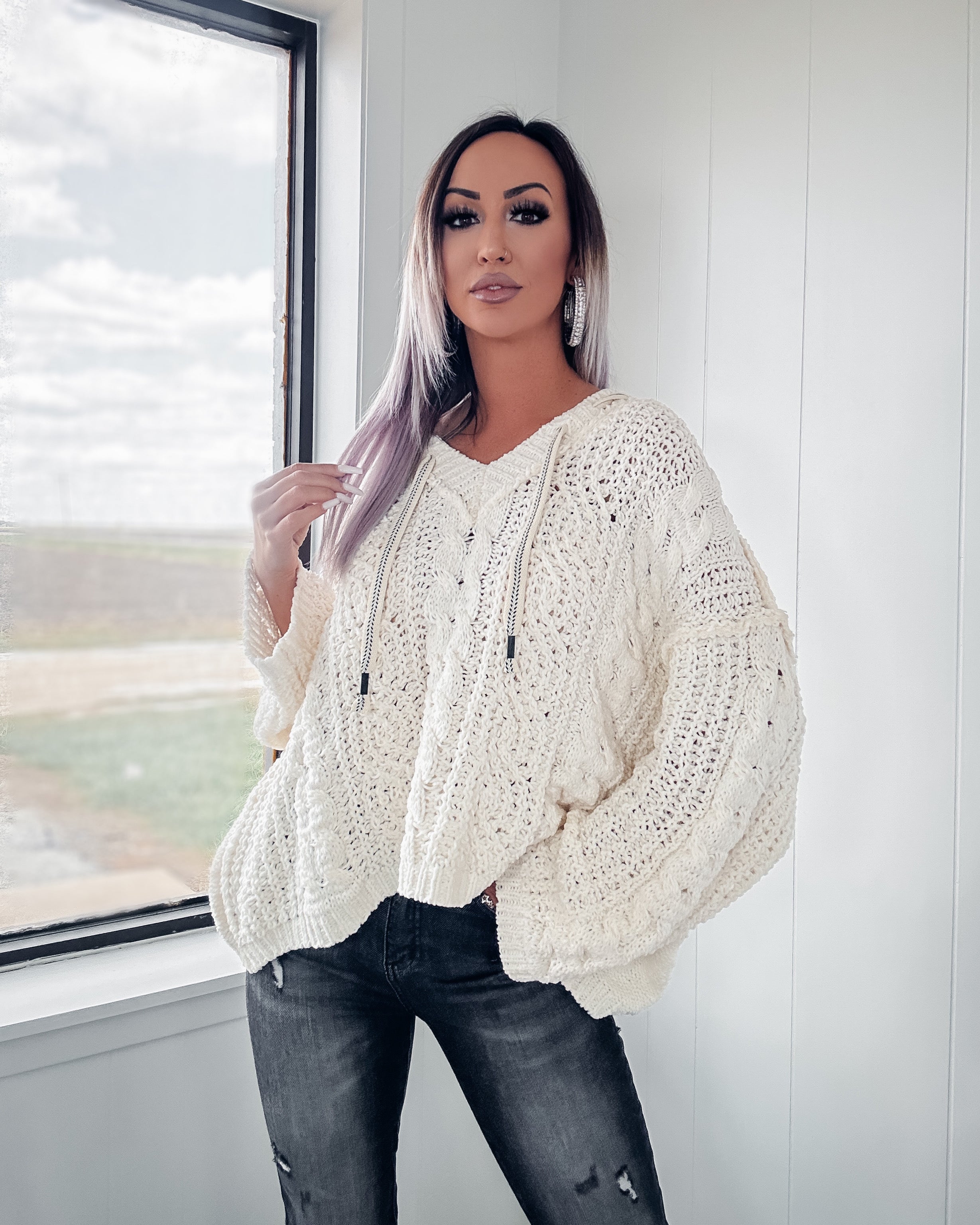 Passionately Yours Hooded Sweater - Cream