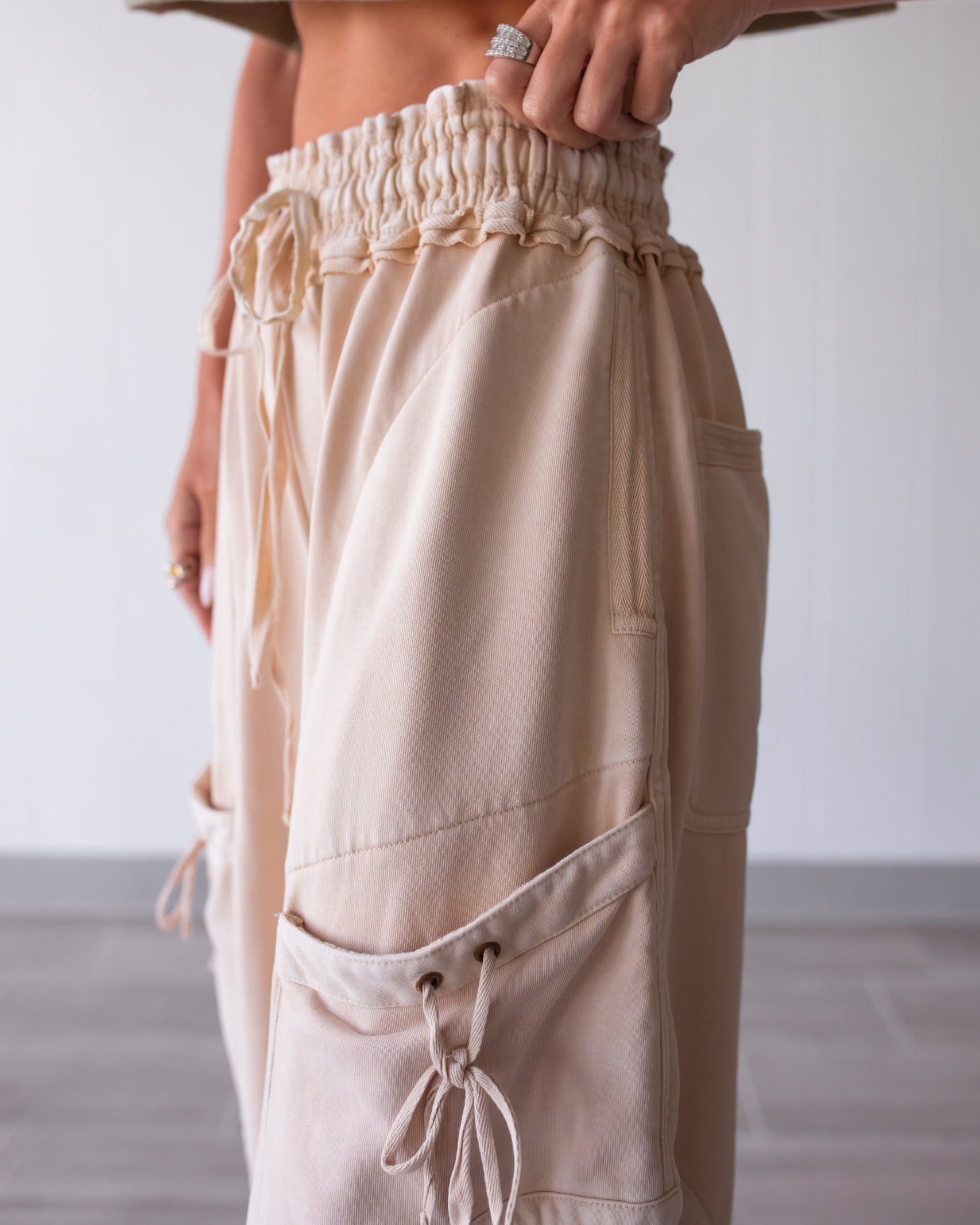Rosie Balloon Tie Pants - Oat