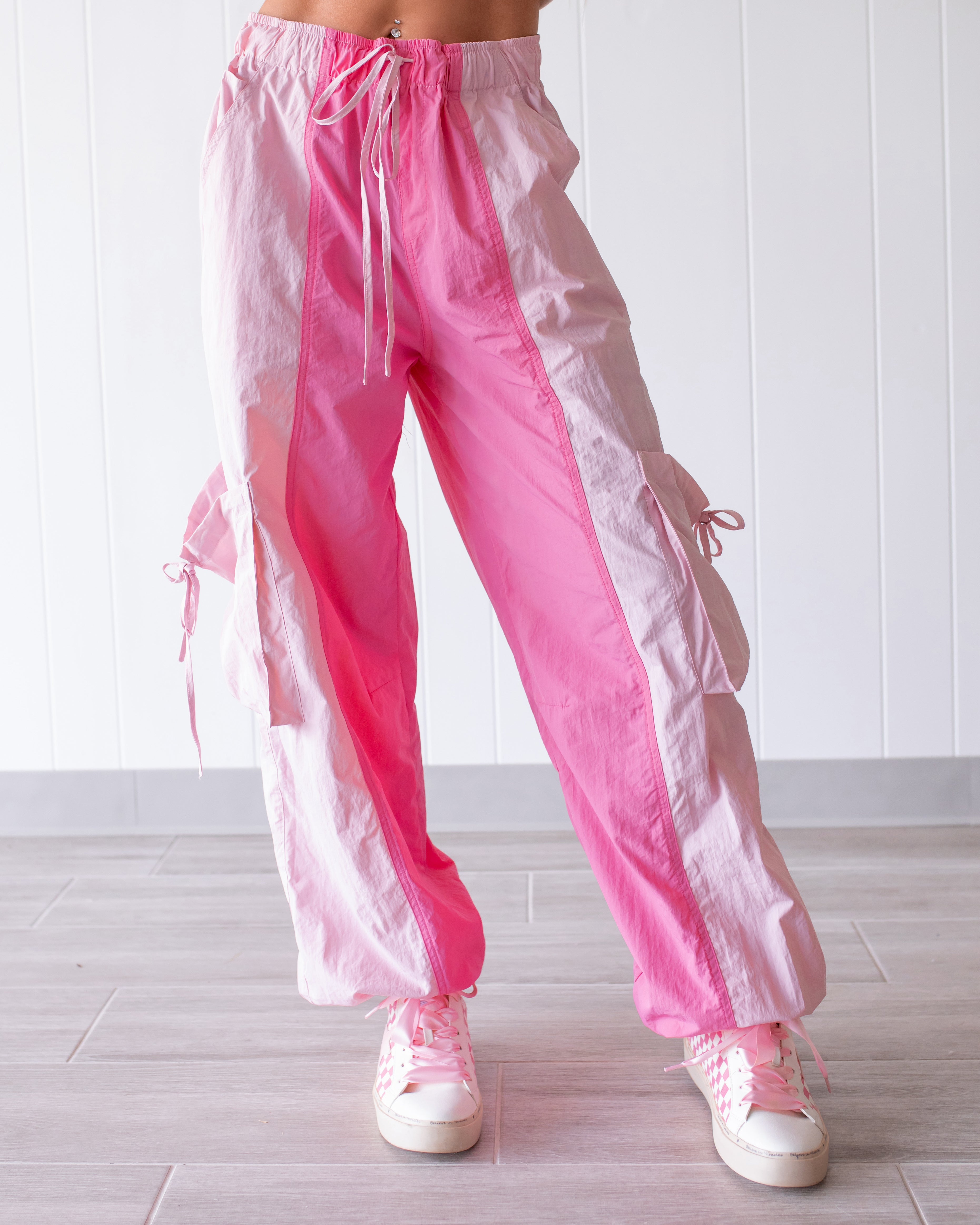 Split Style Windbreaker Pants - Bubble Pink