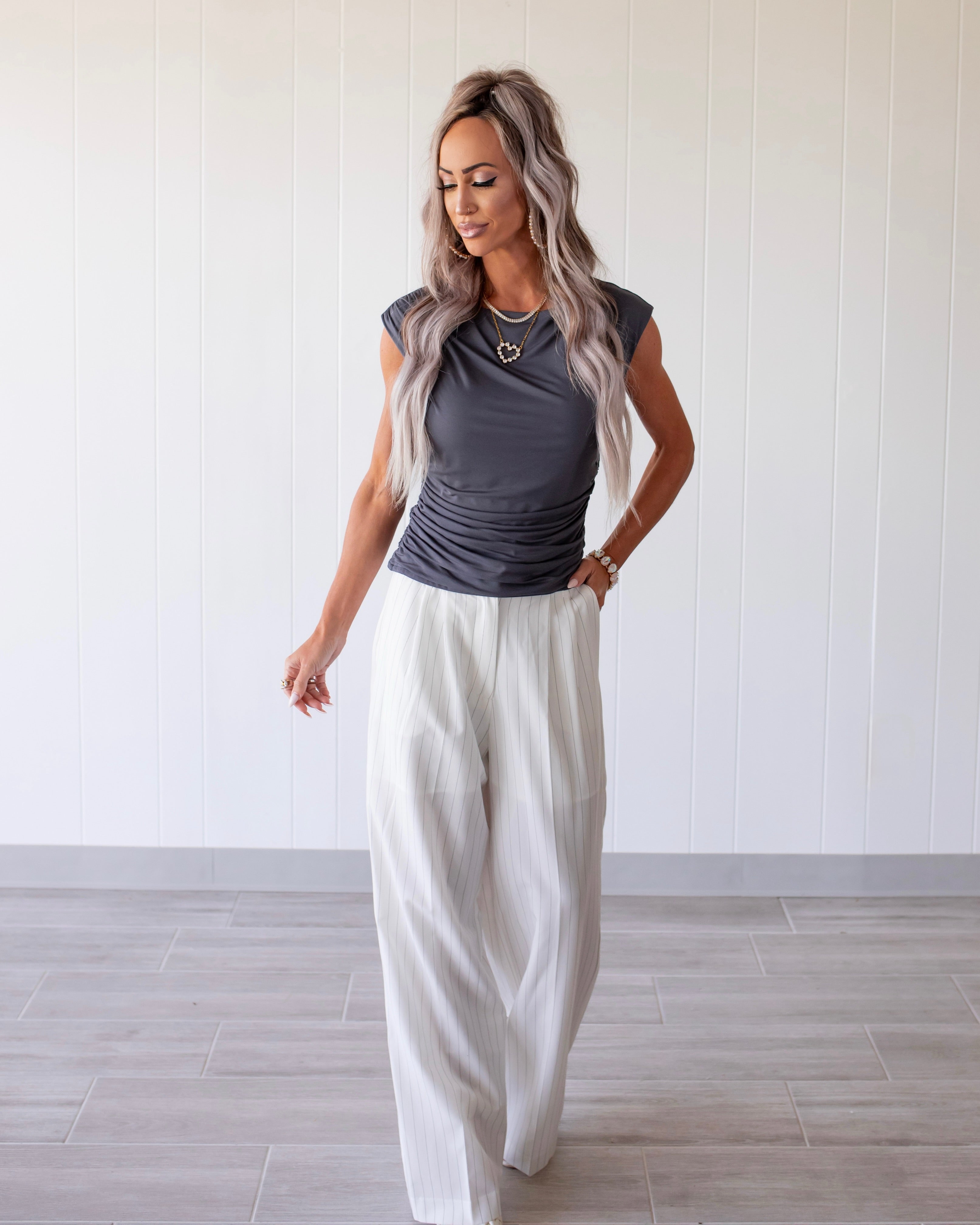 women's dress pants with pleats Two-Front Pleated Wide Leg - Womens High Waisted Work Trousers rise design Wide leg silhouette True to size with a relaxed waist Model is 61 wearing size 6 Tall Fabric Lauren Ralph Lauren Women's Pleated