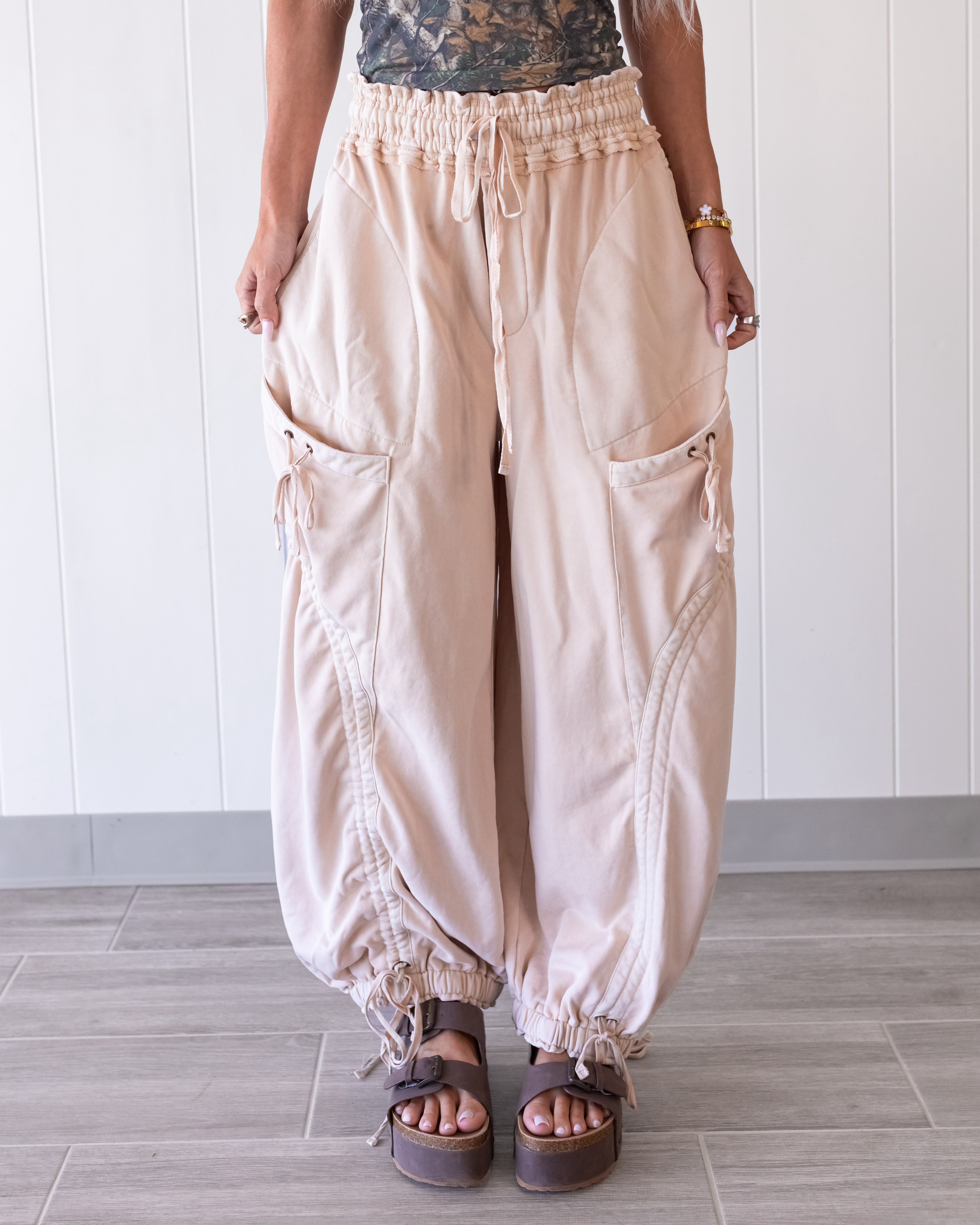 Rosie Balloon Tie Pants - Oat