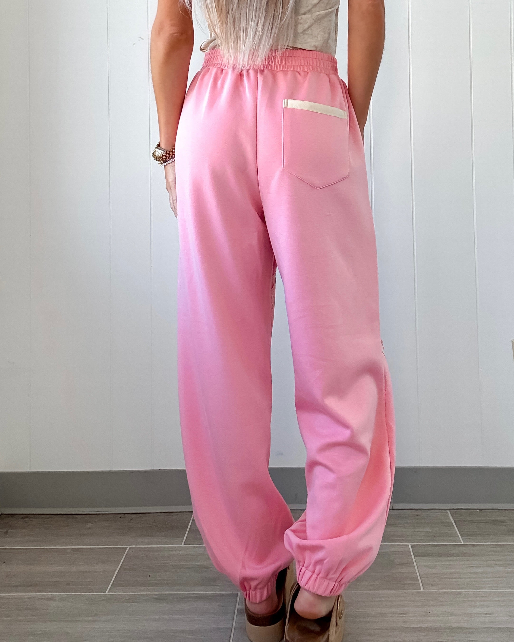 Elevated Lace Lounge Pants Set - Baby Coral